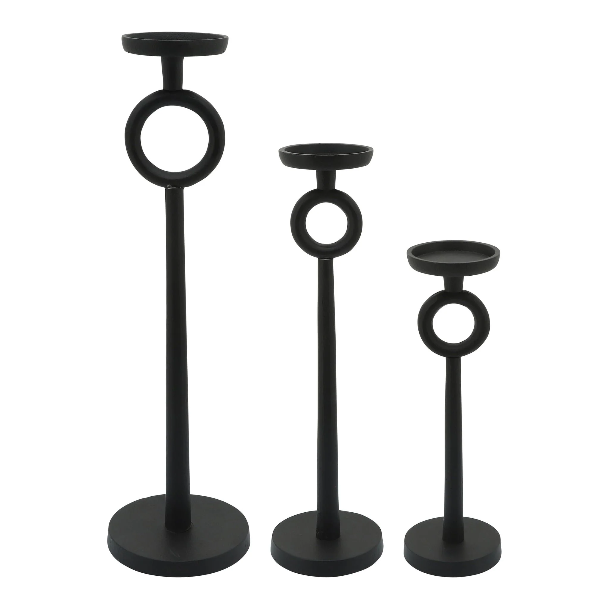 21"h Metal Candle Holder, Black - Image 4