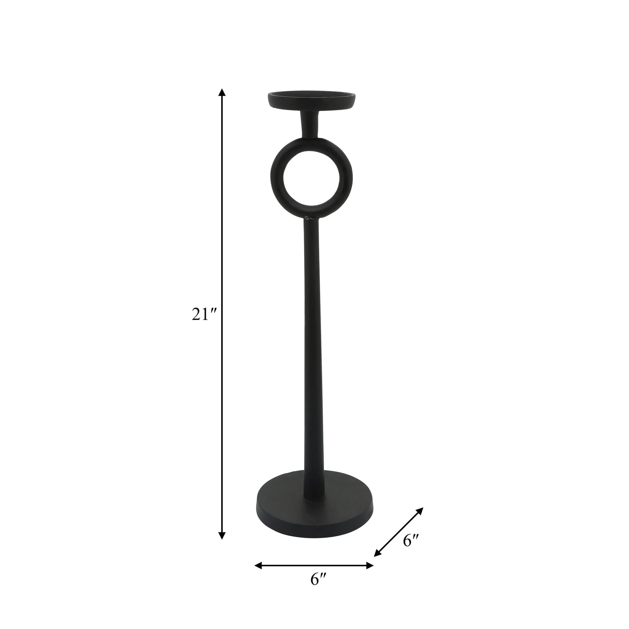 21"h Metal Candle Holder, Black - Image 5