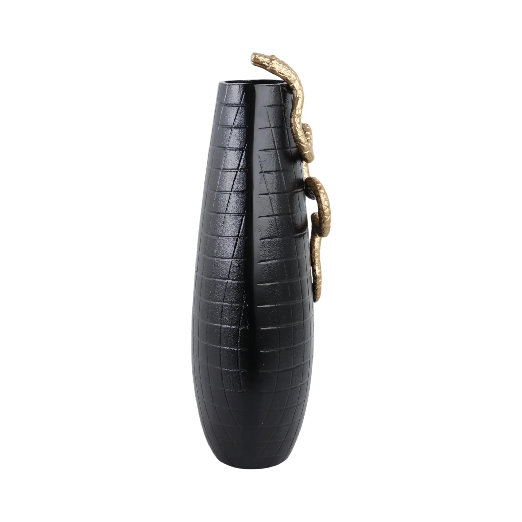 21x11" Curved Snake On Vase, Black/gold - Image 3