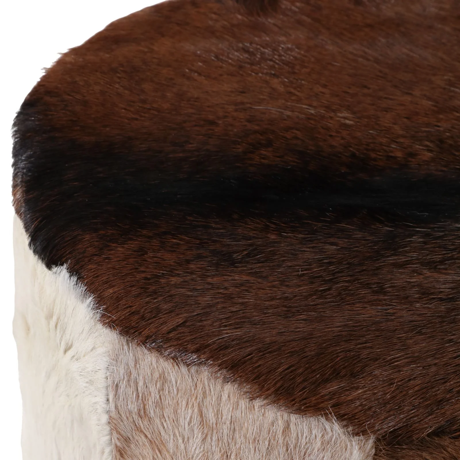 21x16" Hair On Hide Ottoman With Ball Feet, Brown - Image 6