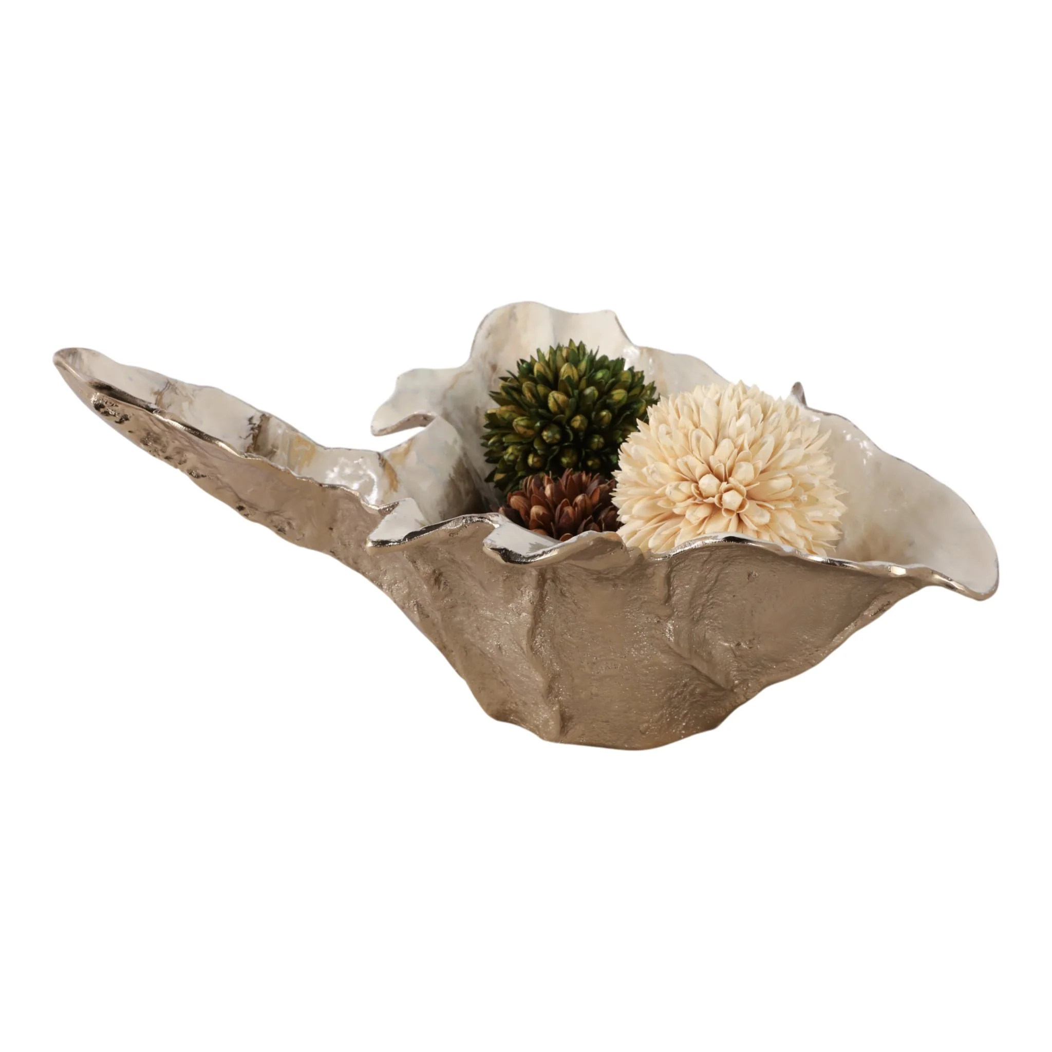 21x20" Free-form Metal Bowl, Tan Multi - Image 2