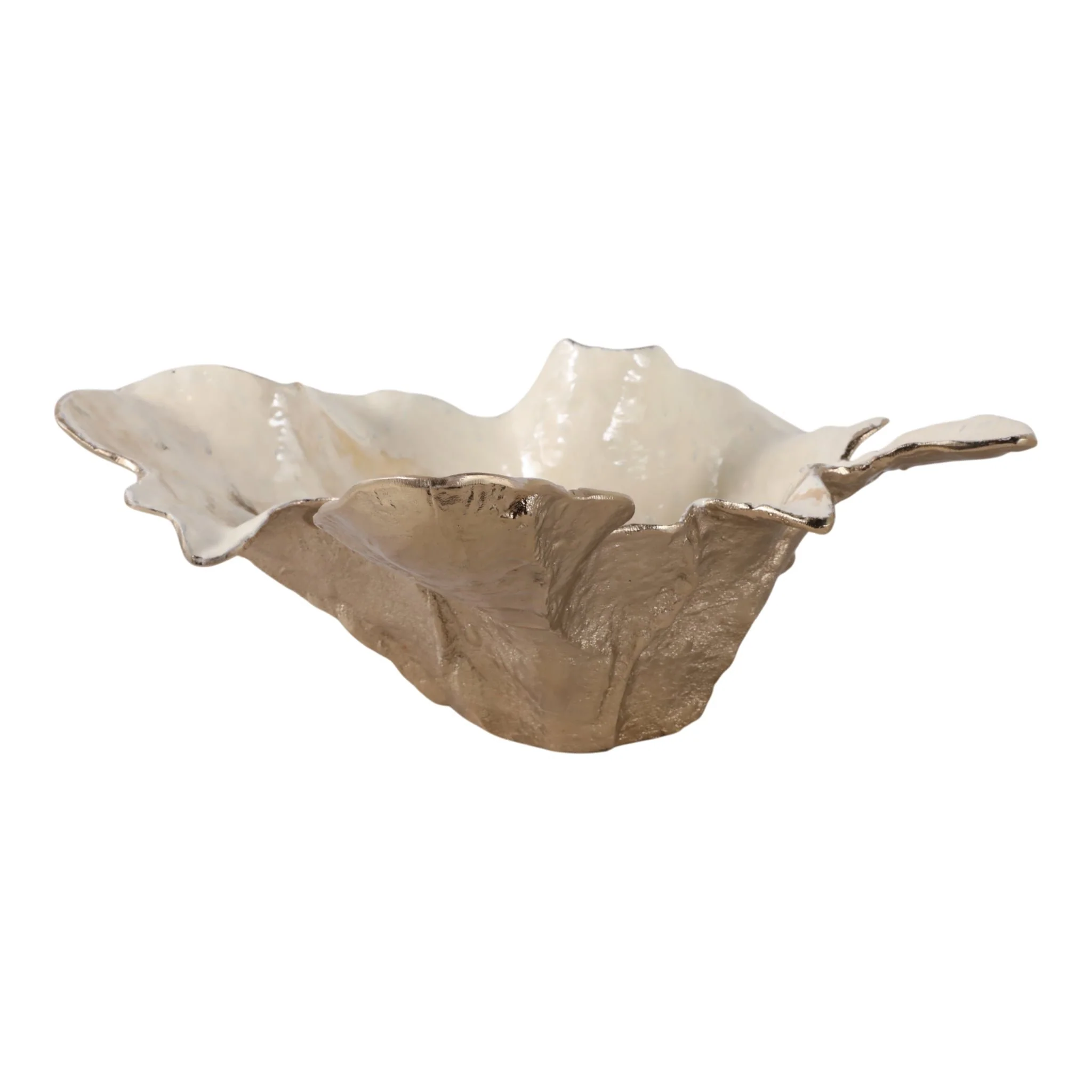 21x20" Free-form Metal Bowl, Tan Multi - Image 3