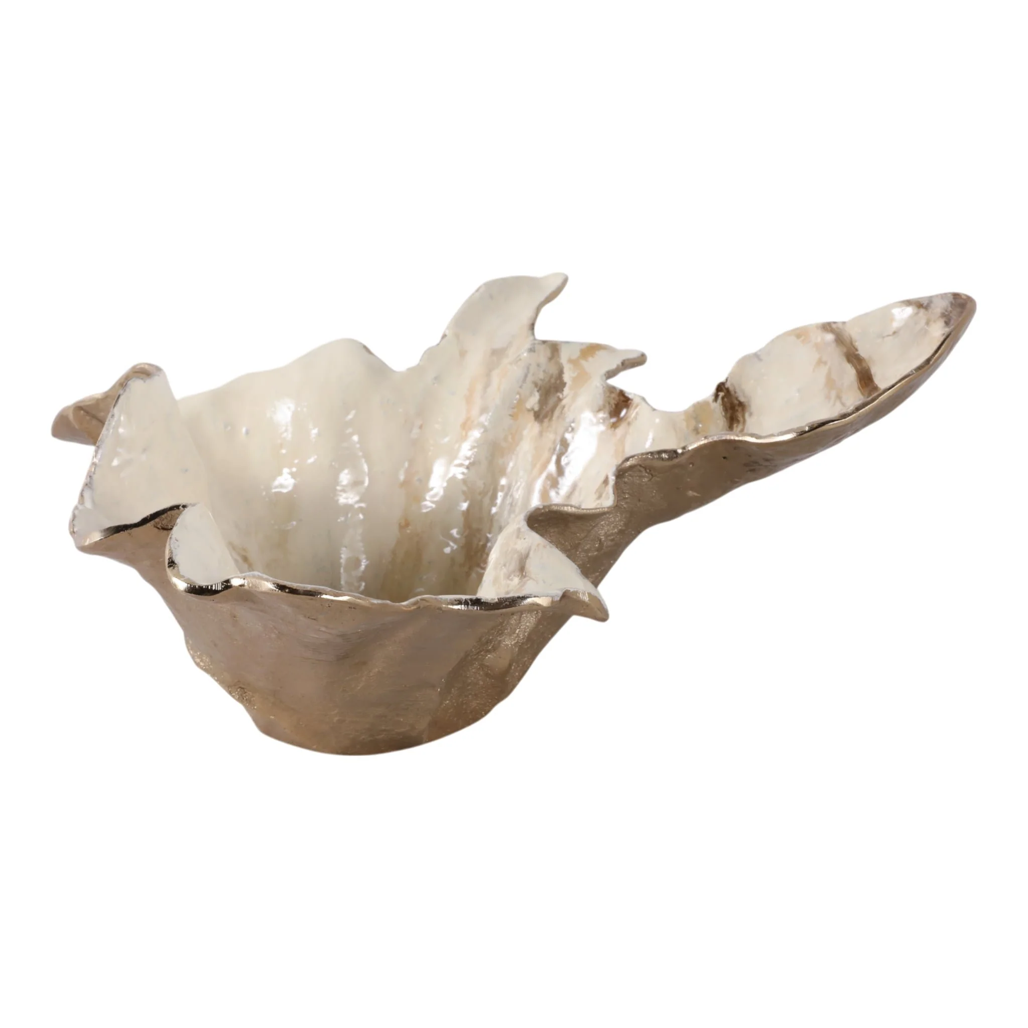 21x20" Free-form Metal Bowl, Tan Multi - Image 4