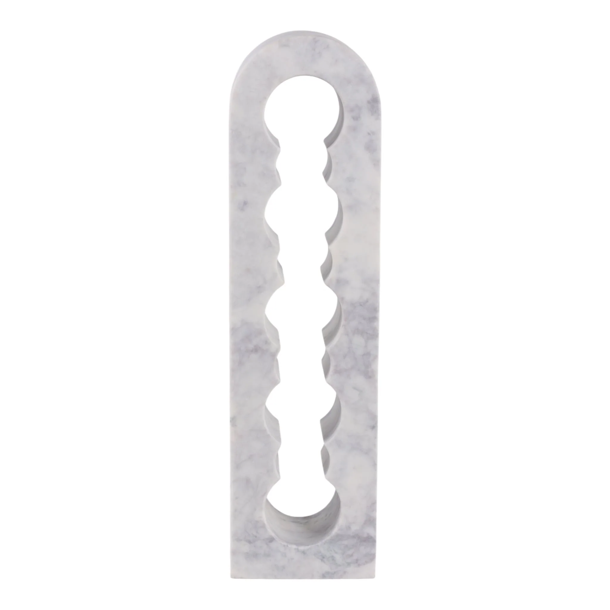 22" 5 Bottle Marble Wine Rack, White/ Grey - Image 2