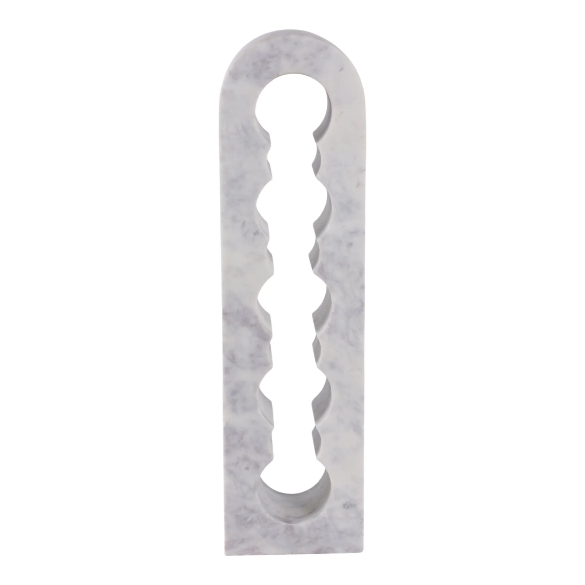 22" 5 Bottle Marble Wine Rack, White/ Grey - Image 5