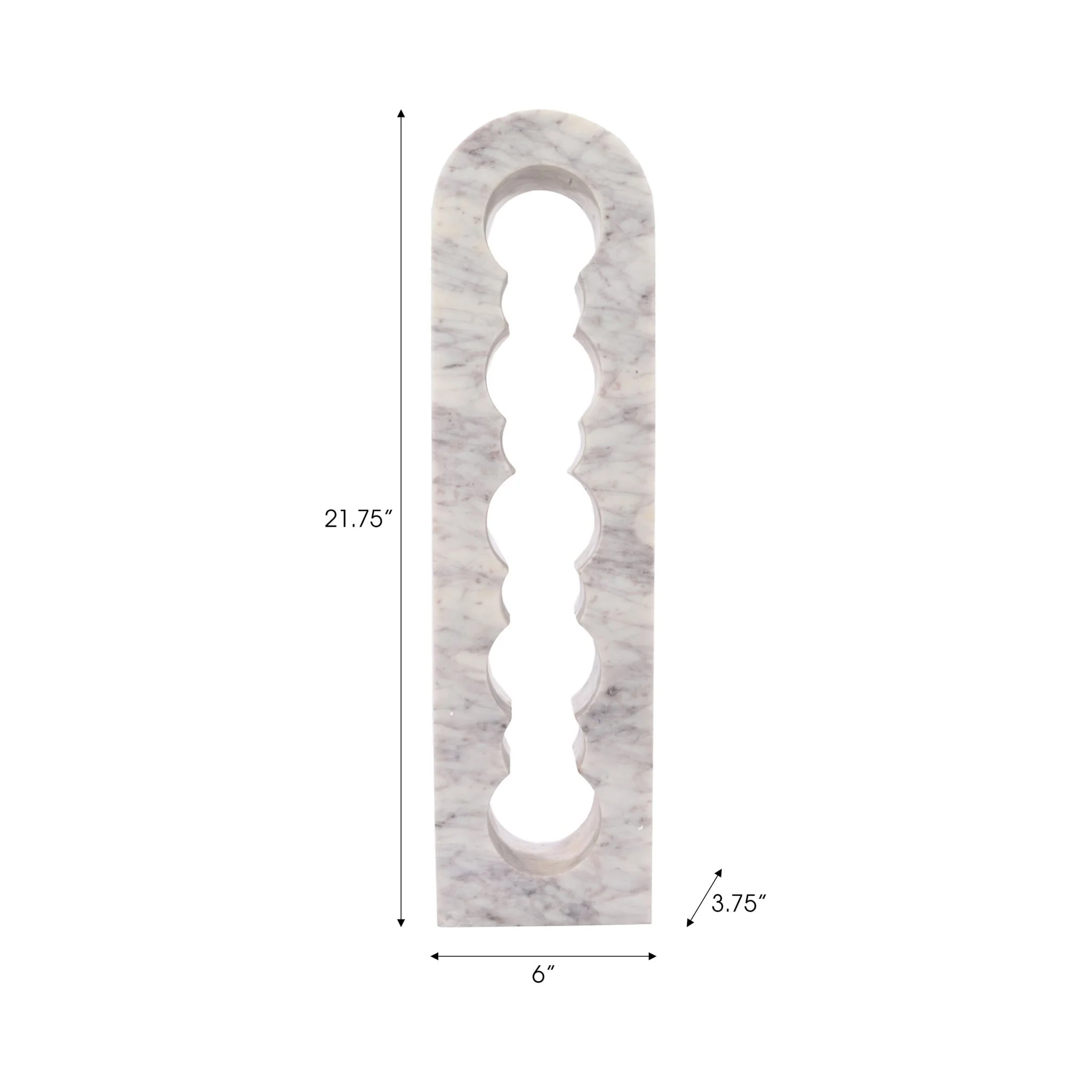 22" 5 Bottle Marble Wine Rack, White/ Grey - Image 9