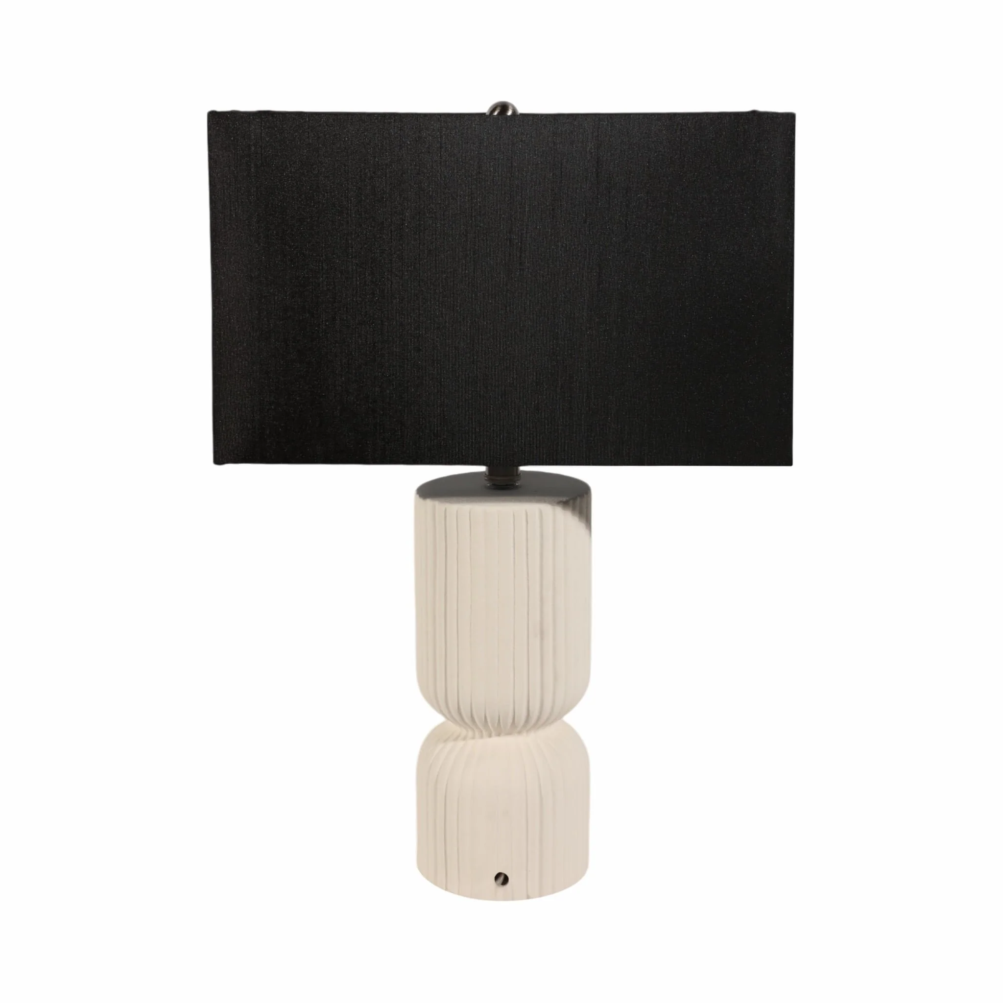 22" Fluted Cylinder Table Lamp, White/black - Image 4