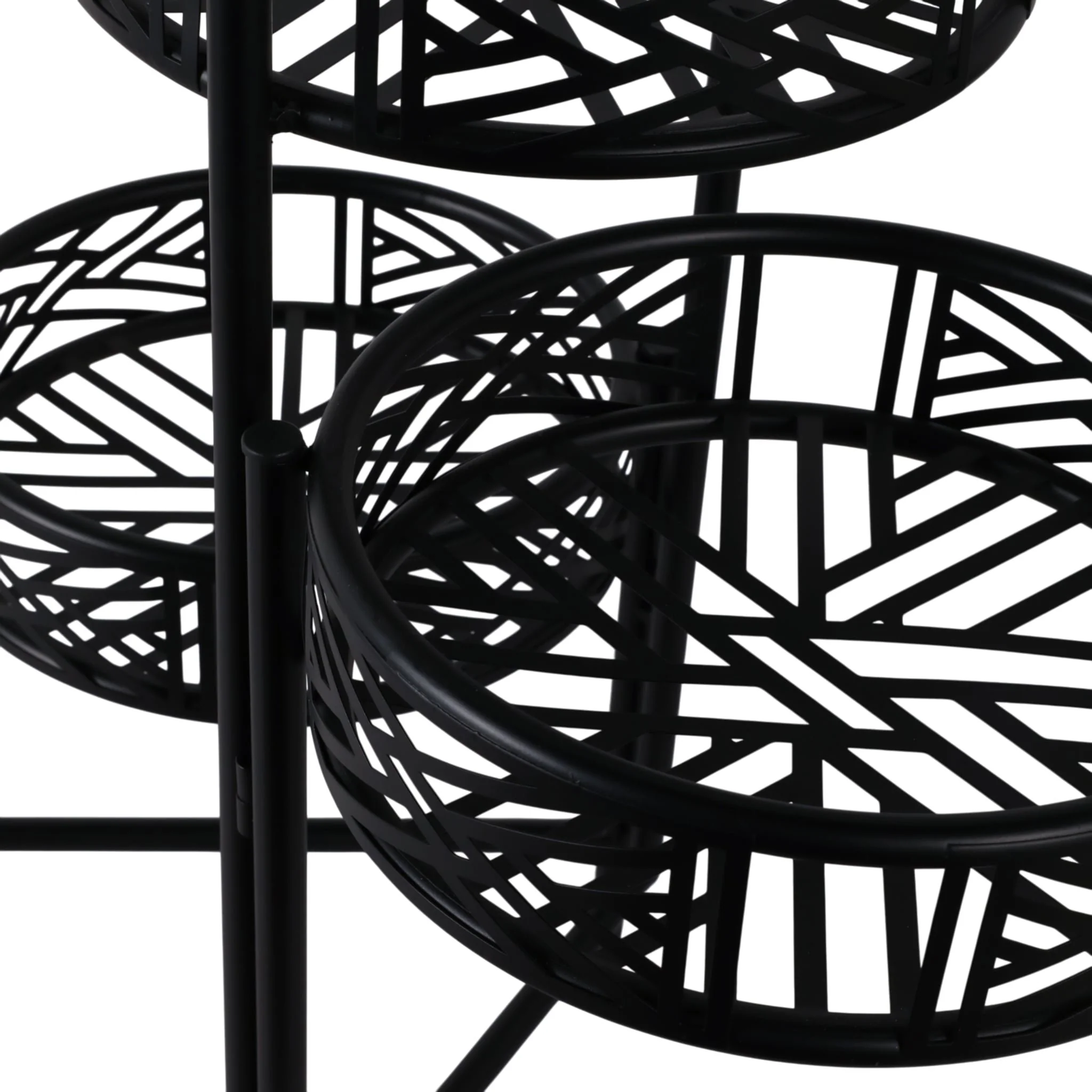 22" Folding 3-tier Geo Plant Stand, Black - Image 5