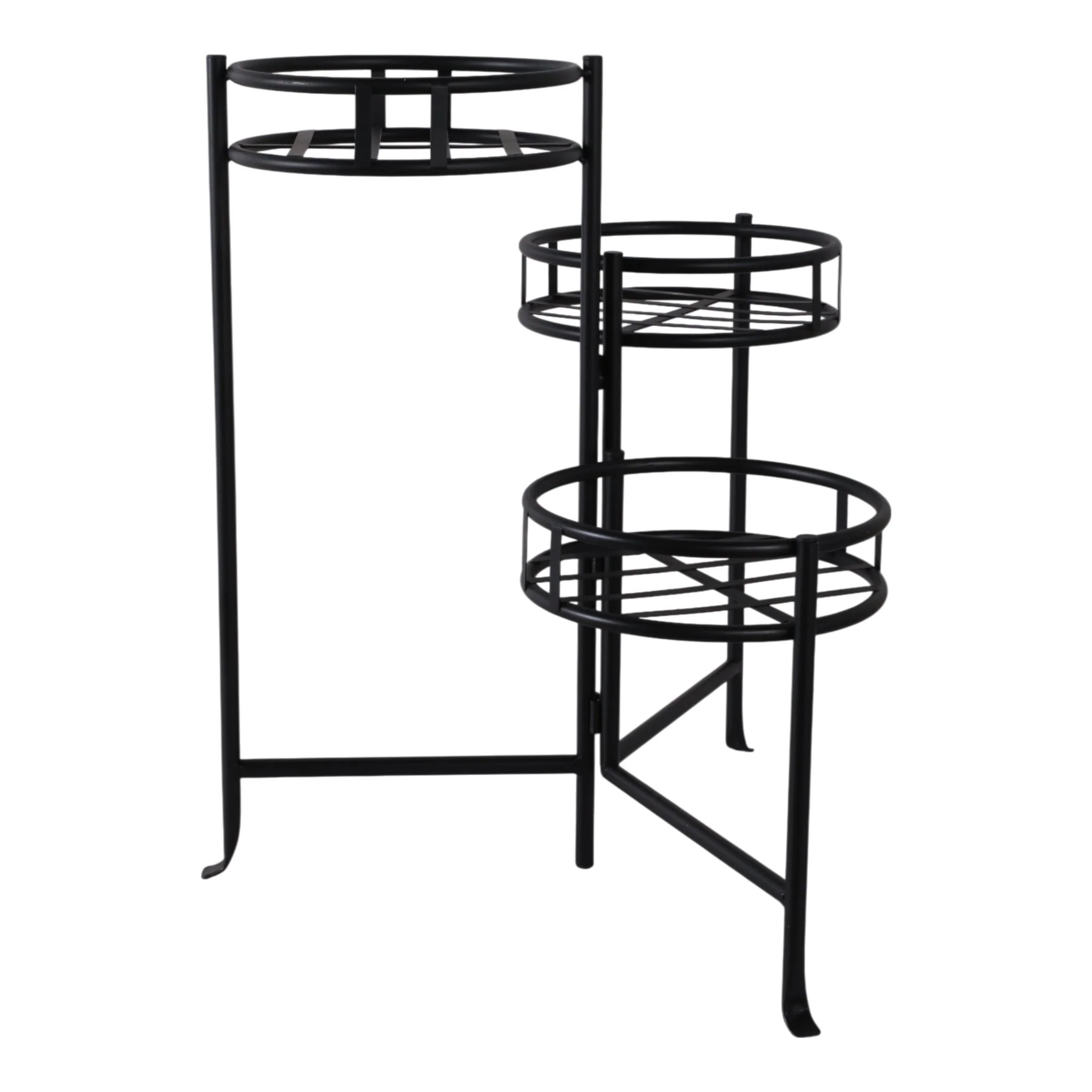 22" Folding 3-tier Plant Stand, Black - Image 3