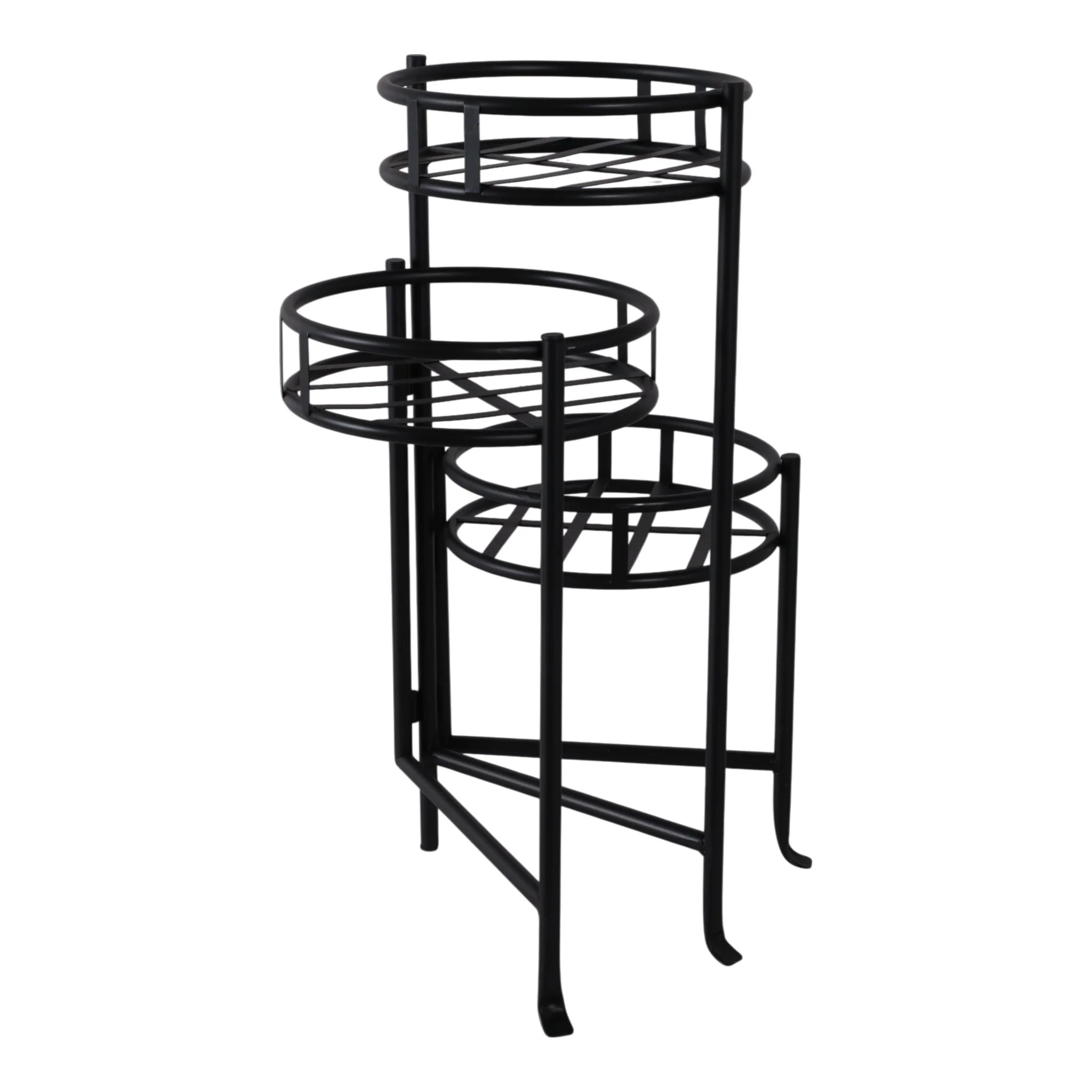 22" Folding 3-tier Plant Stand, Black - Image 6