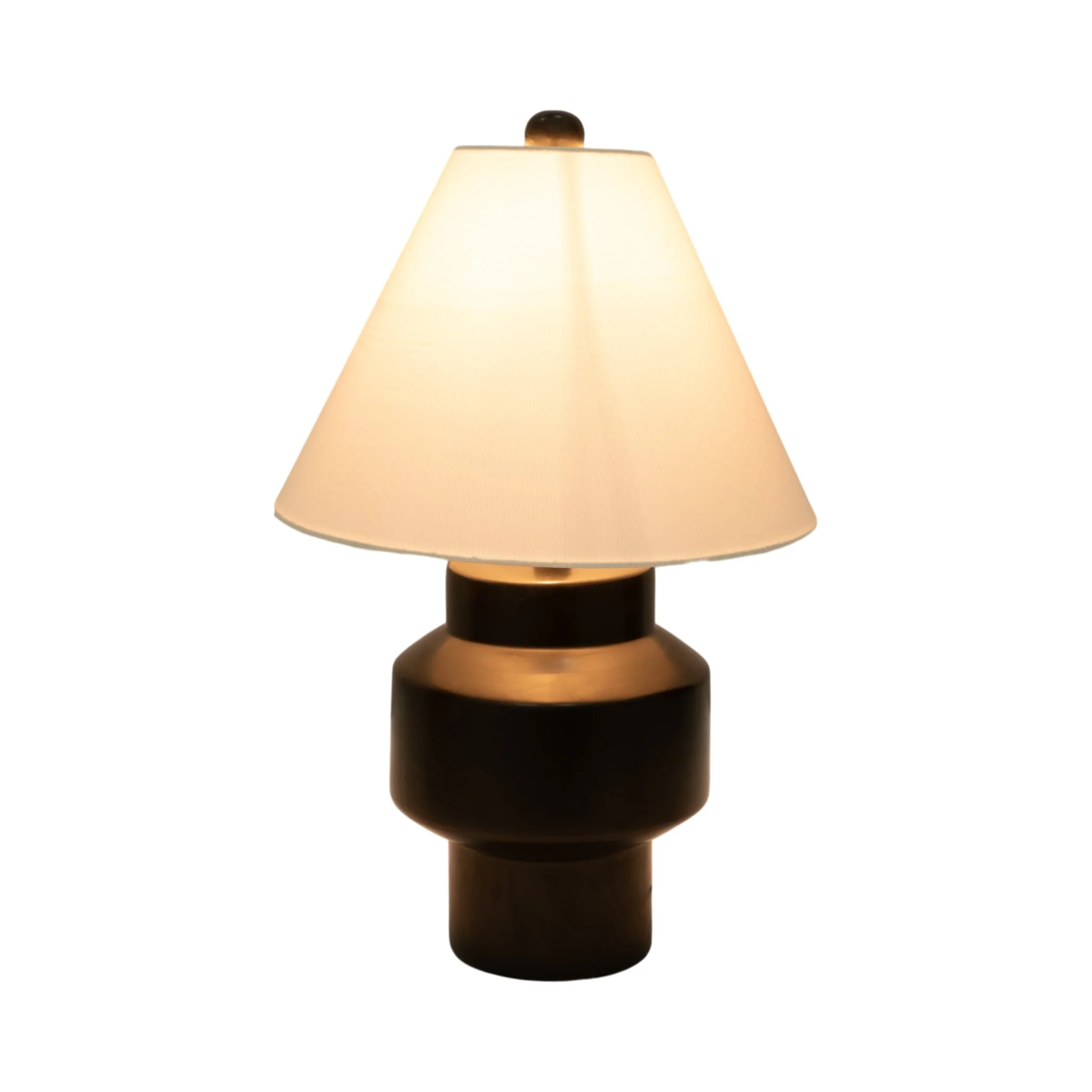 22" Modern Cylinder Table Lamp, Black - Image 2