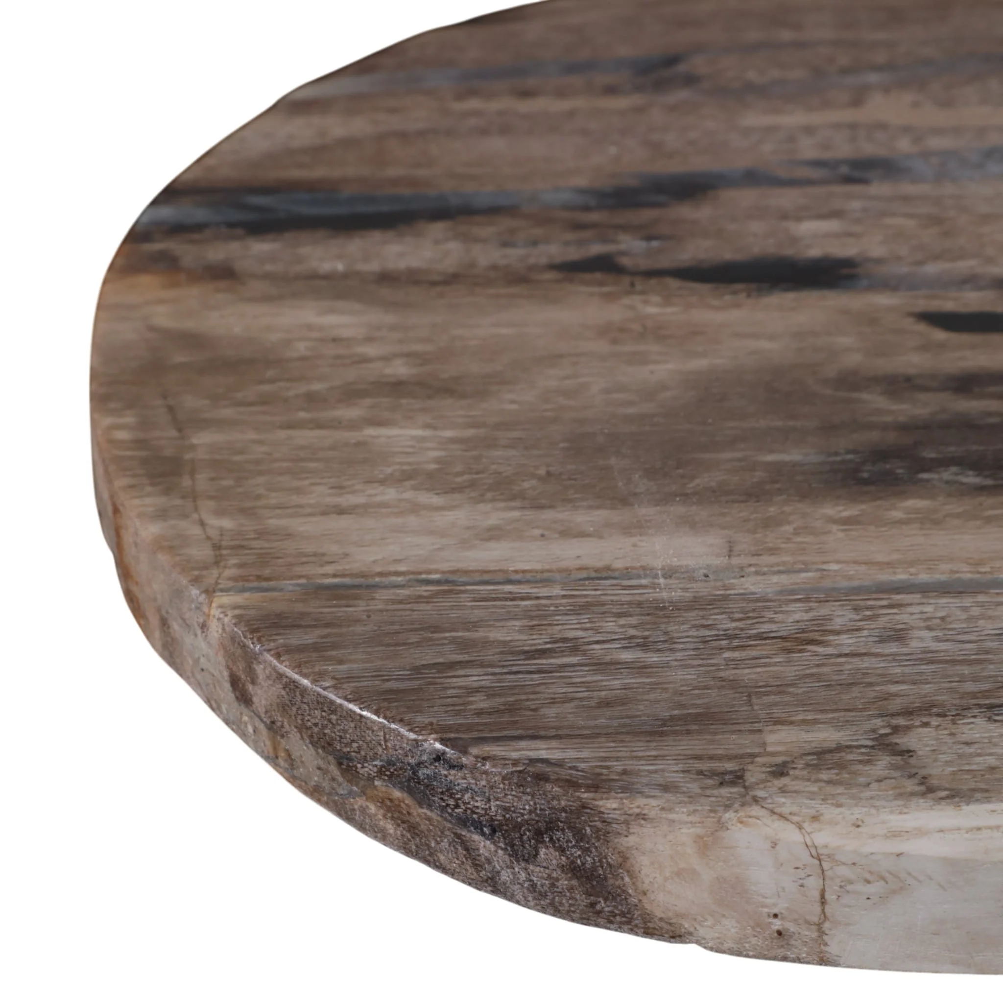 22" Stacked Ring Accent Table Petrified Wood Top, - Image 6