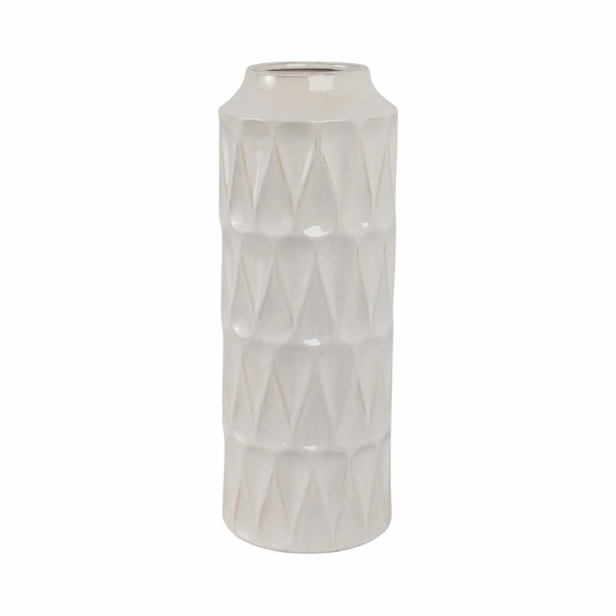 22"h Teardrop Vase, White - Image 3