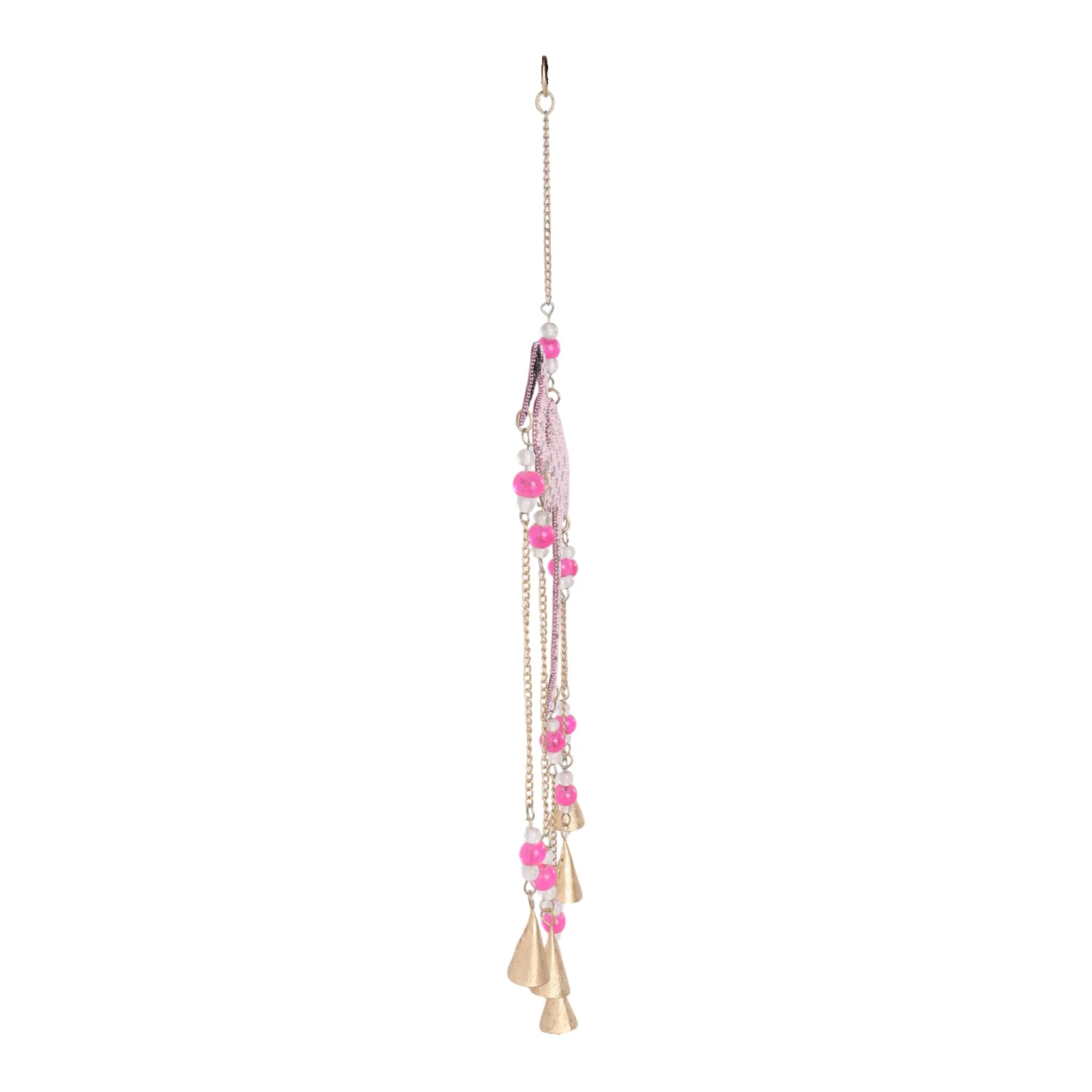 22x10" Beaded Mosaic Flamingo Chime, Pink - Image 3