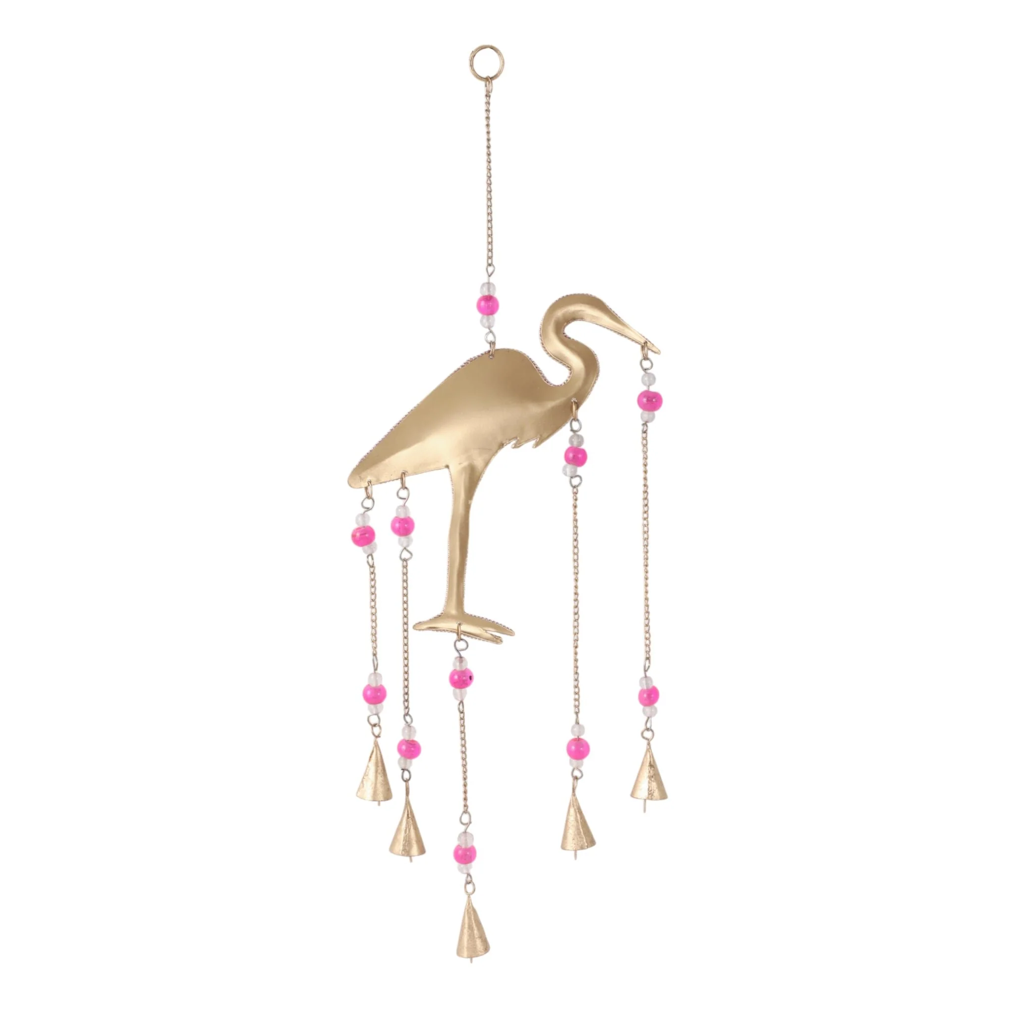 22x10" Beaded Mosaic Flamingo Chime, Pink - Image 6
