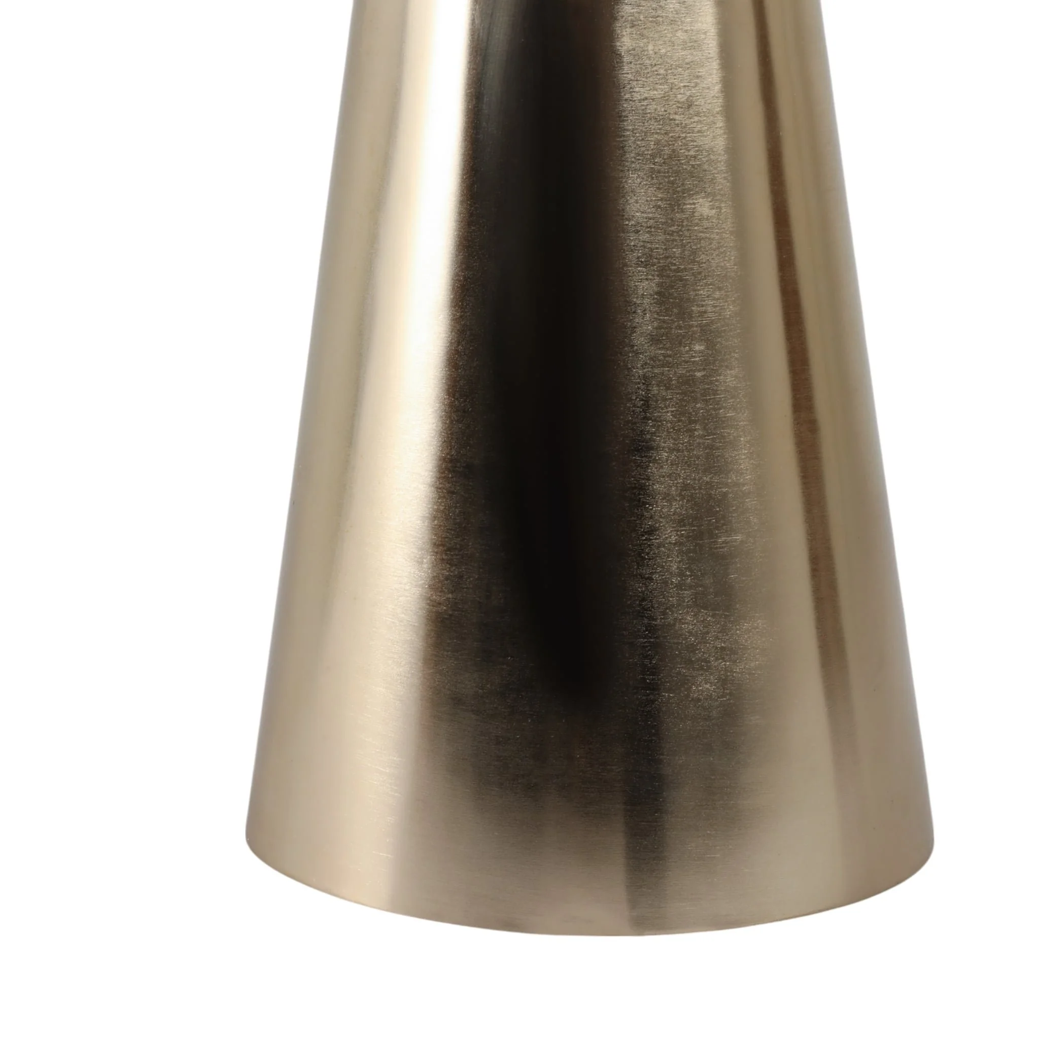 22x11"tapered Metal Base&mrble Drink Table,wht/gld - Image 5