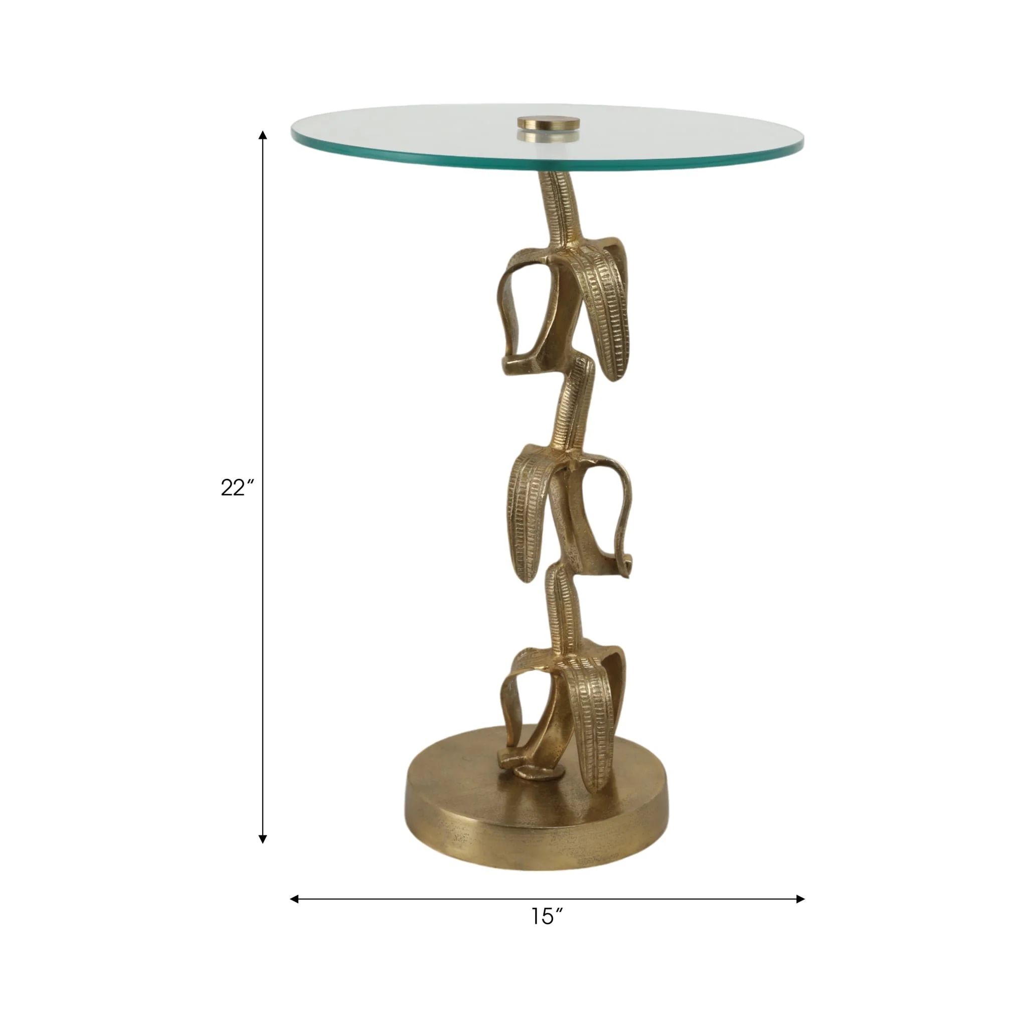 22x15" Bananas Accent Table, Gold Kd - Image 8