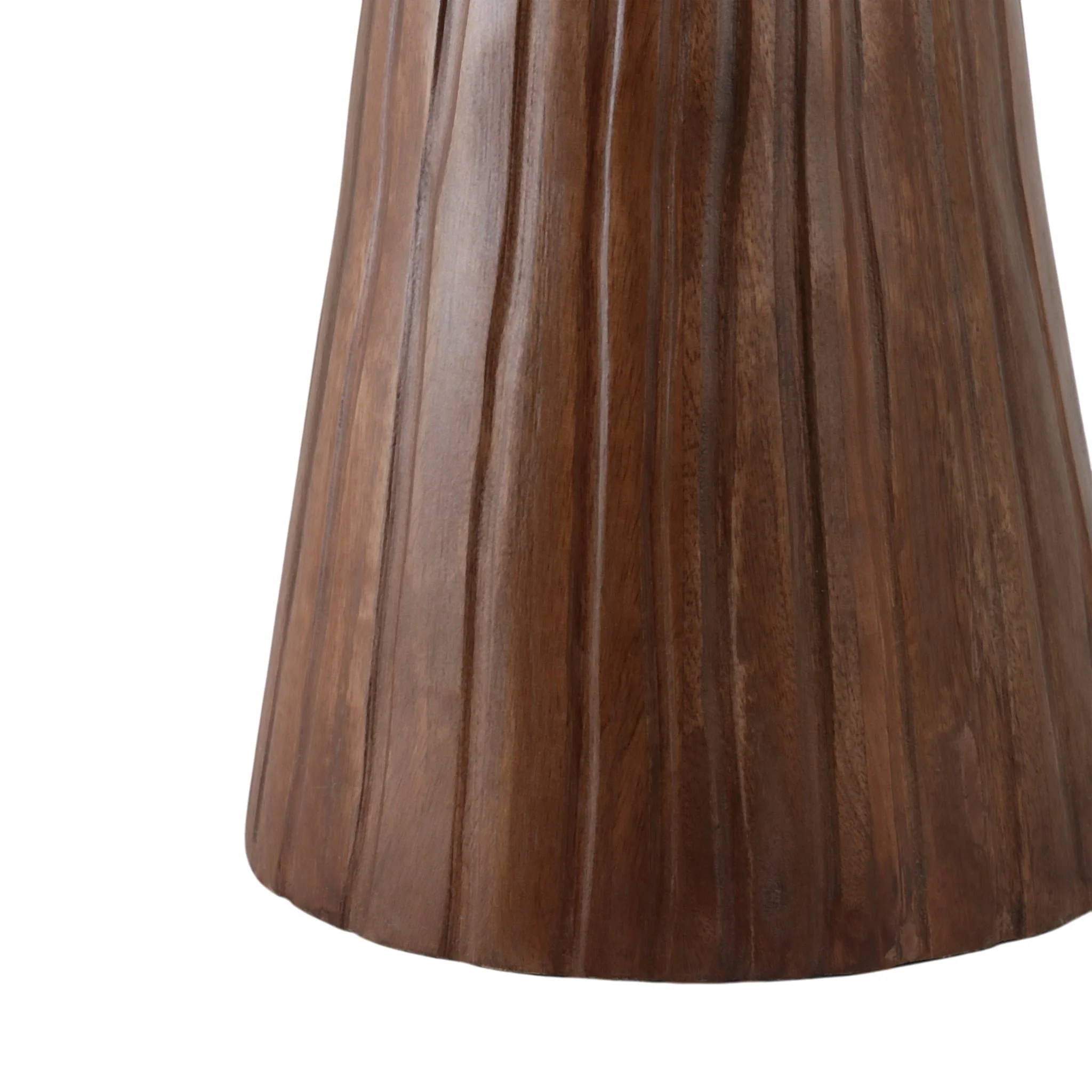 22x17" Fluted Base Marble Top Accent Table,wht/brw - Image 5
