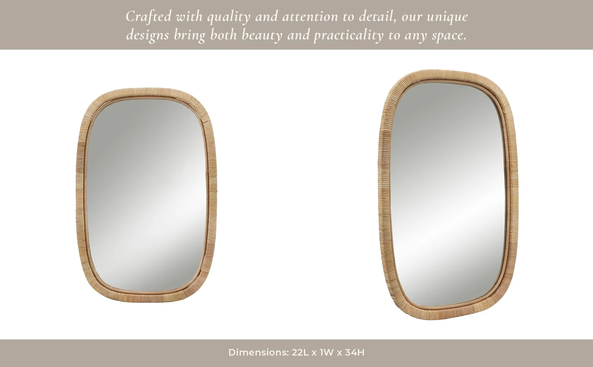 22x34 Rectangular Mirror, Brown - Image 14