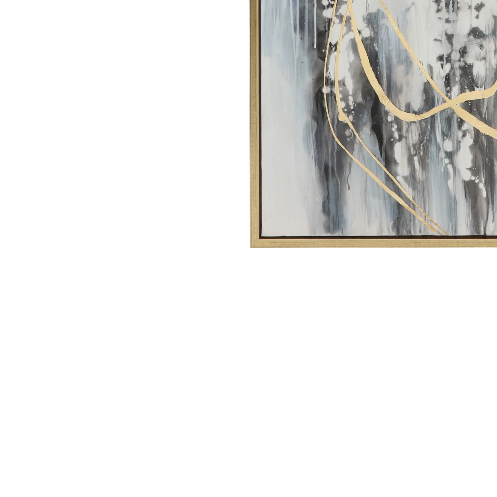 22x42 S/3 Abstract Canvas, Multi On Gold Frame - Image 5