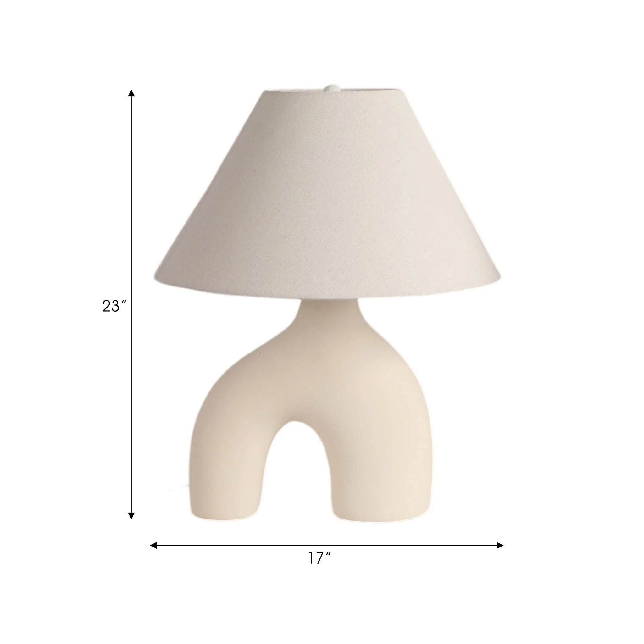 23" Modern Curved Arch Table Lamp, White - Image 6