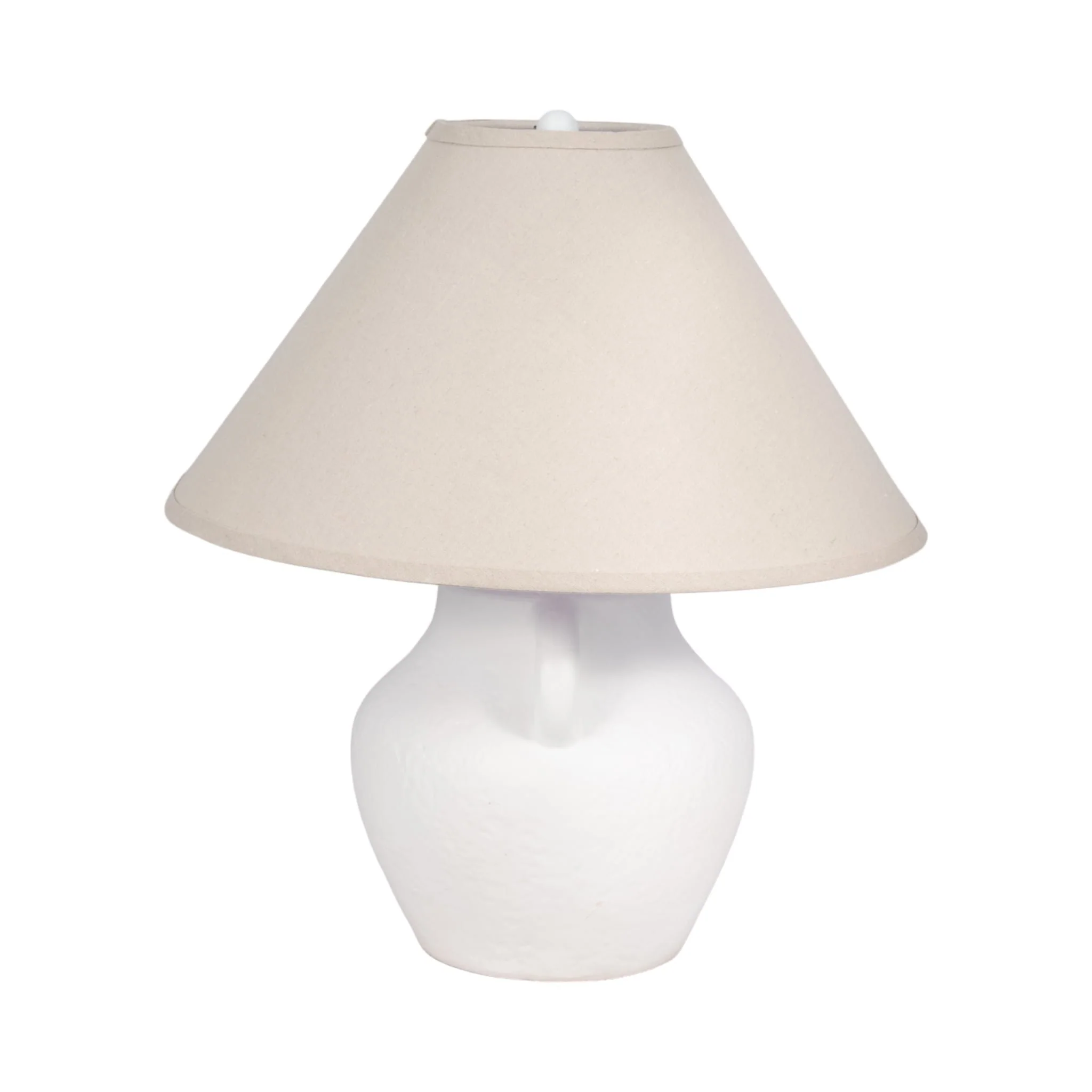23" Textured Jug Table Lamp, White/grey - Image 4