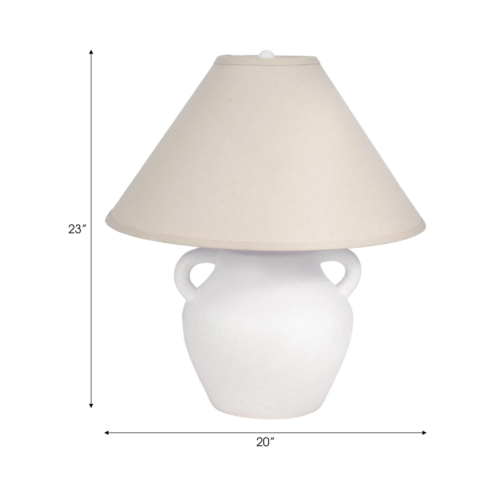 23" Textured Jug Table Lamp, White/grey - Image 7
