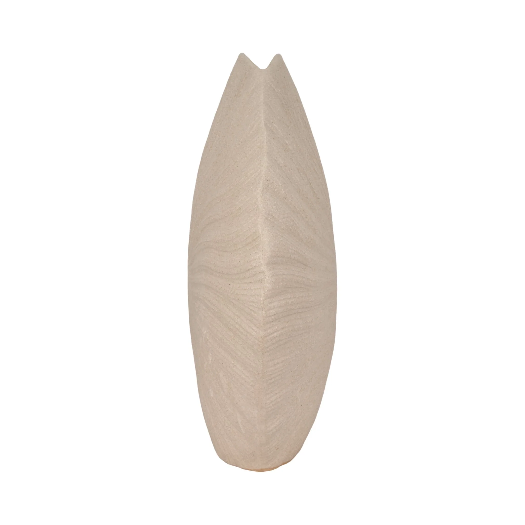 23" White Sand Shell Vase, White - Image 4