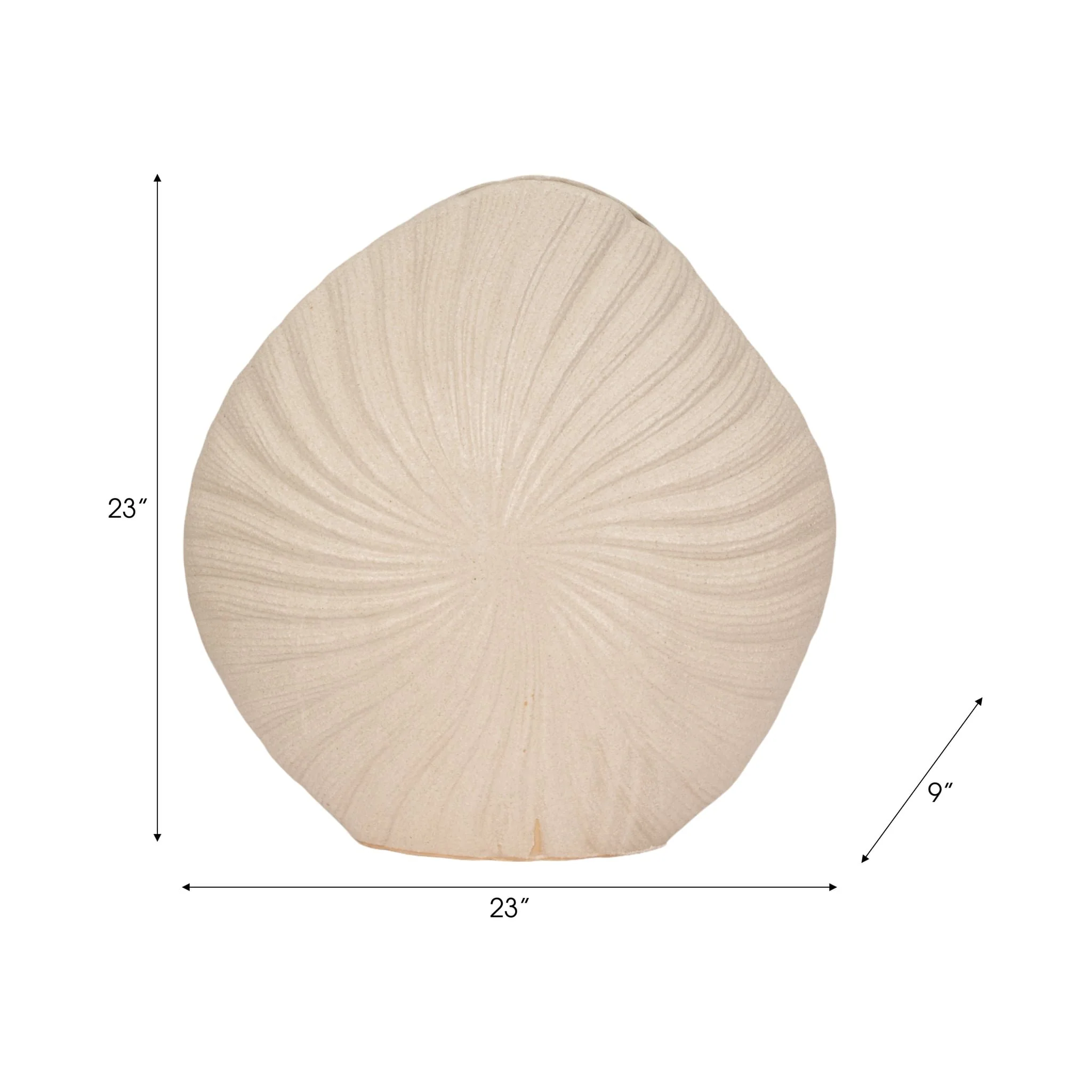 23" White Sand Shell Vase, White - Image 8