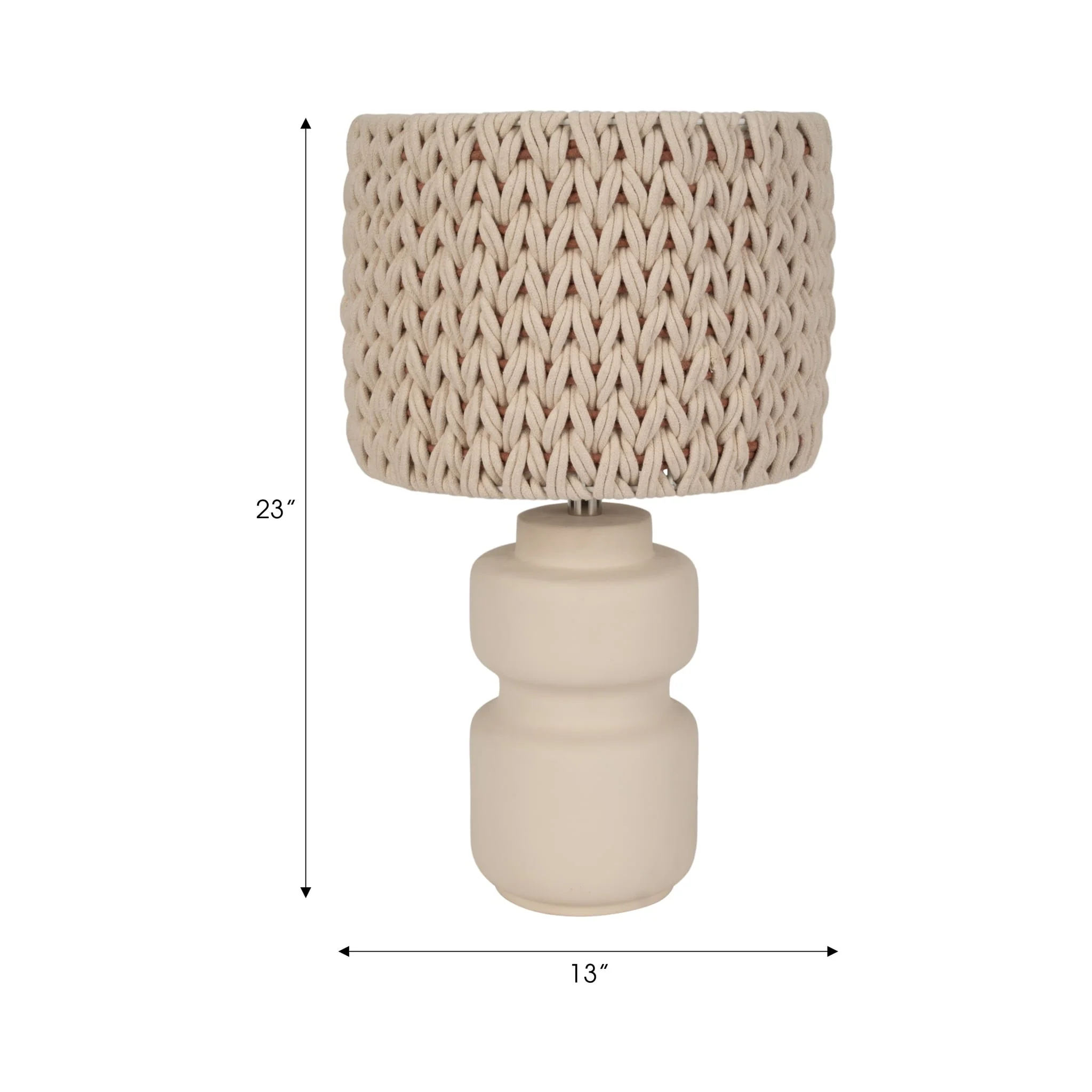 23"ceramic Table Lamp With Macrame Shade - Image 7