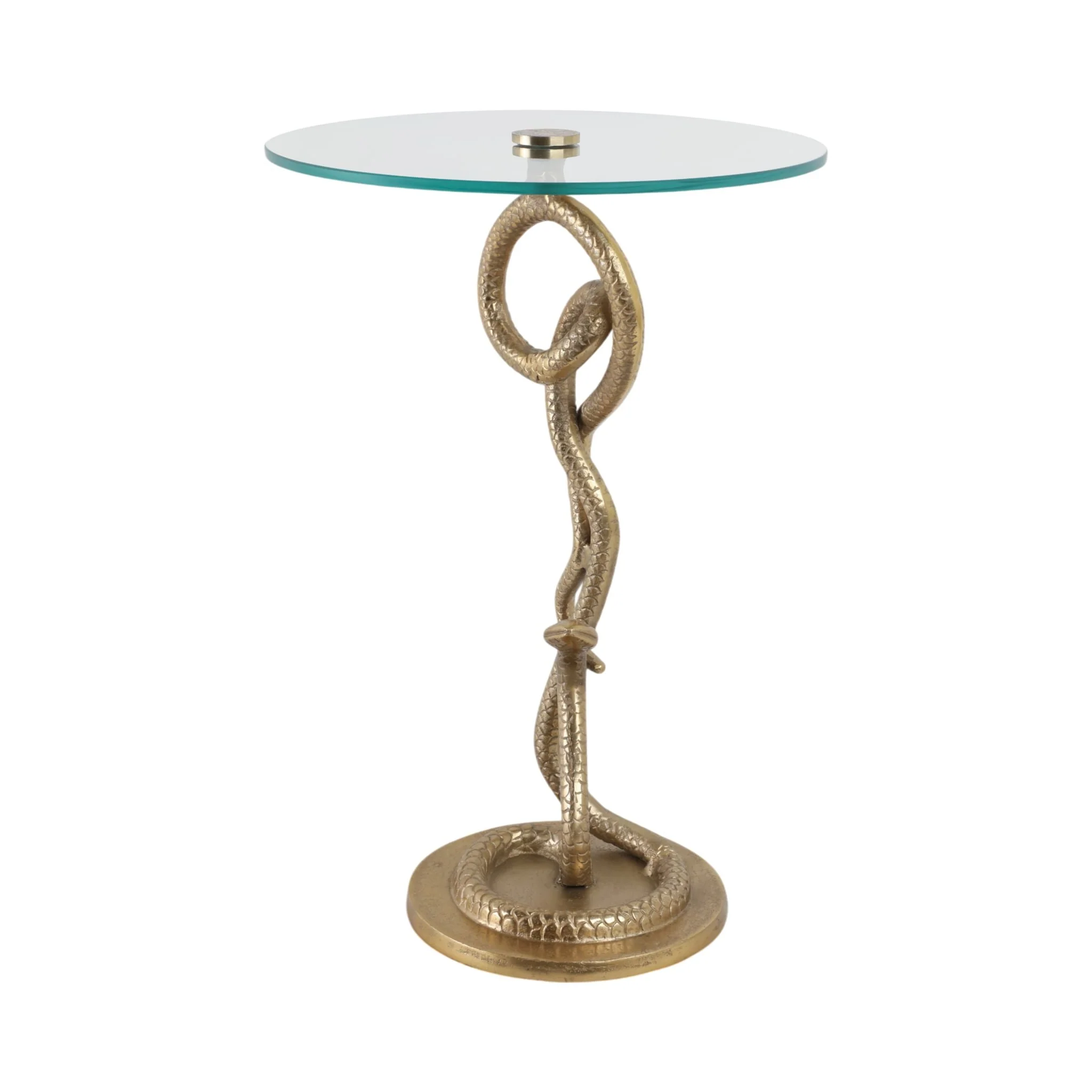 23x15" Snake Accent Table, Gold - Image 3