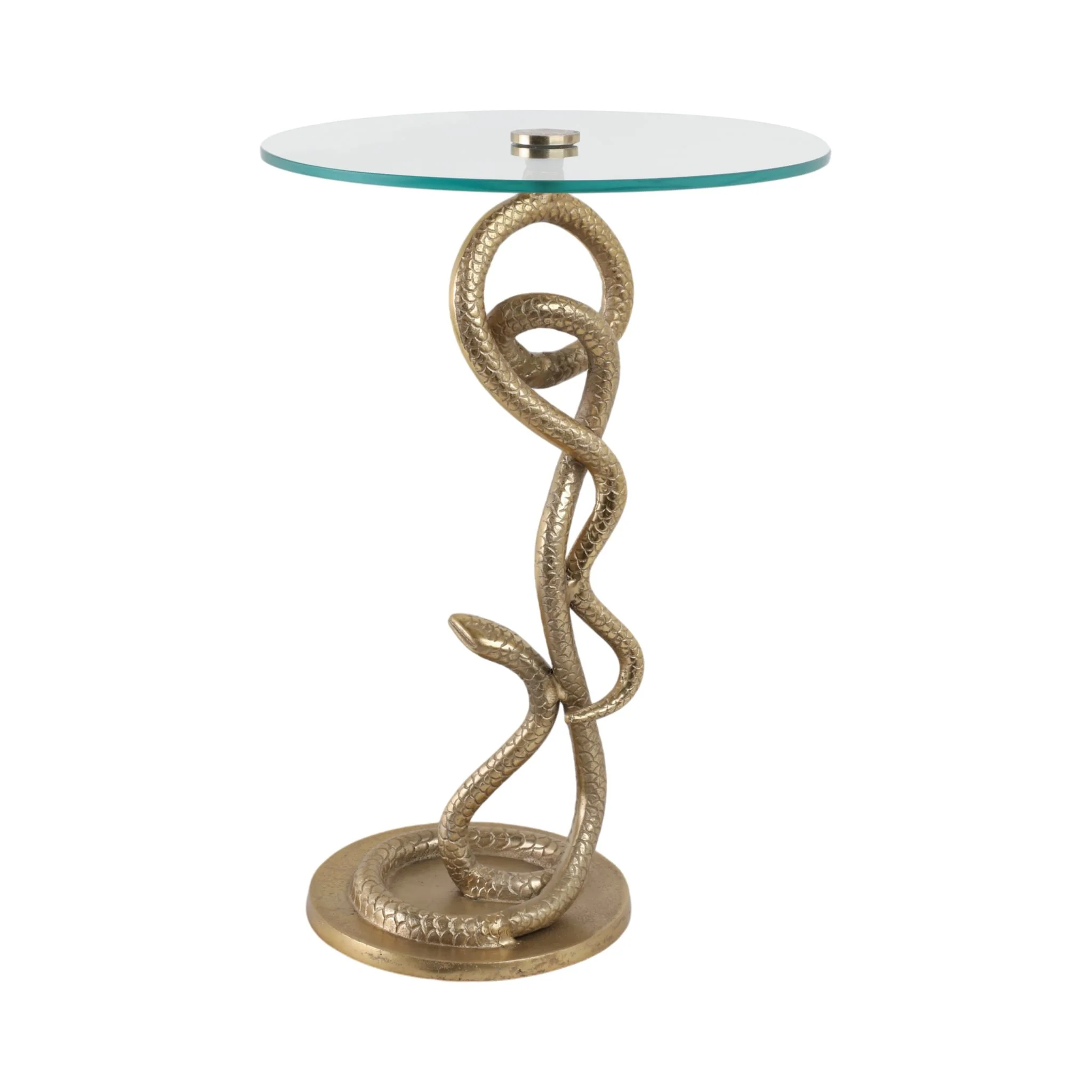 23x15" Snake Accent Table, Gold - Image 4