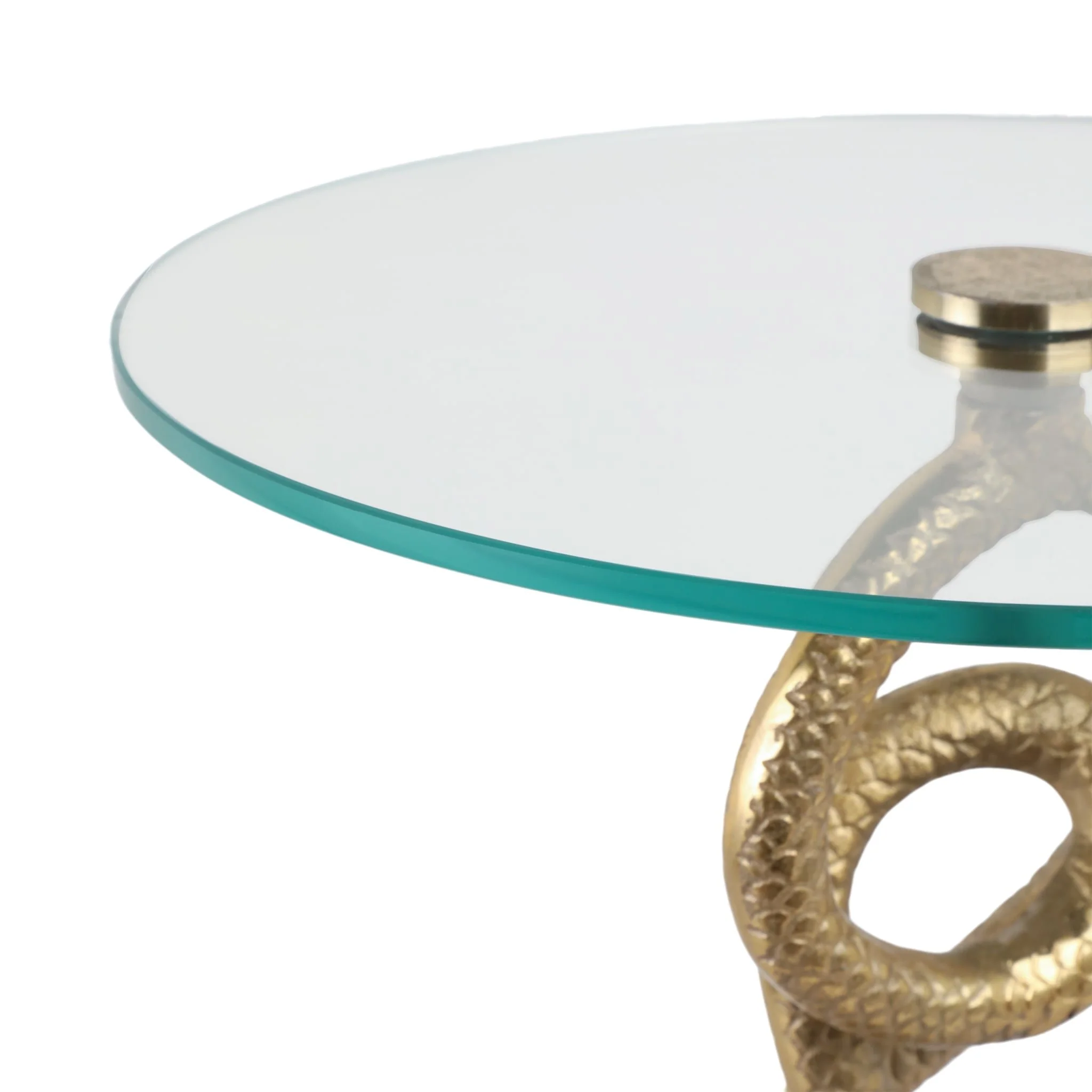 23x15" Snake Accent Table, Gold - Image 6