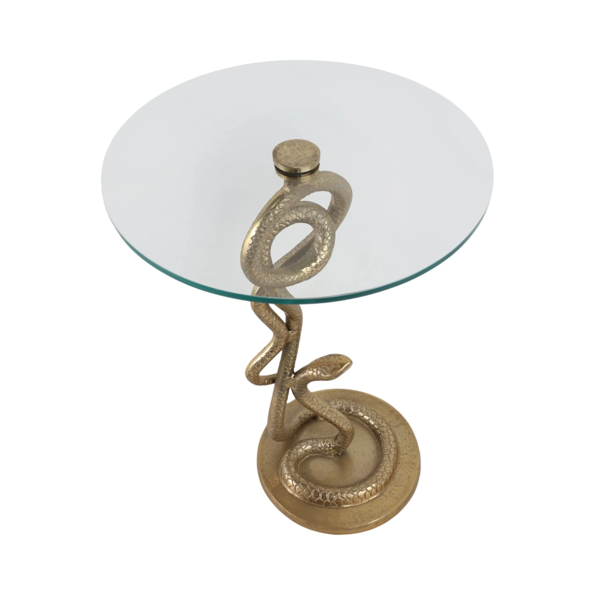 23x15" Snake Accent Table, Gold - Image 7