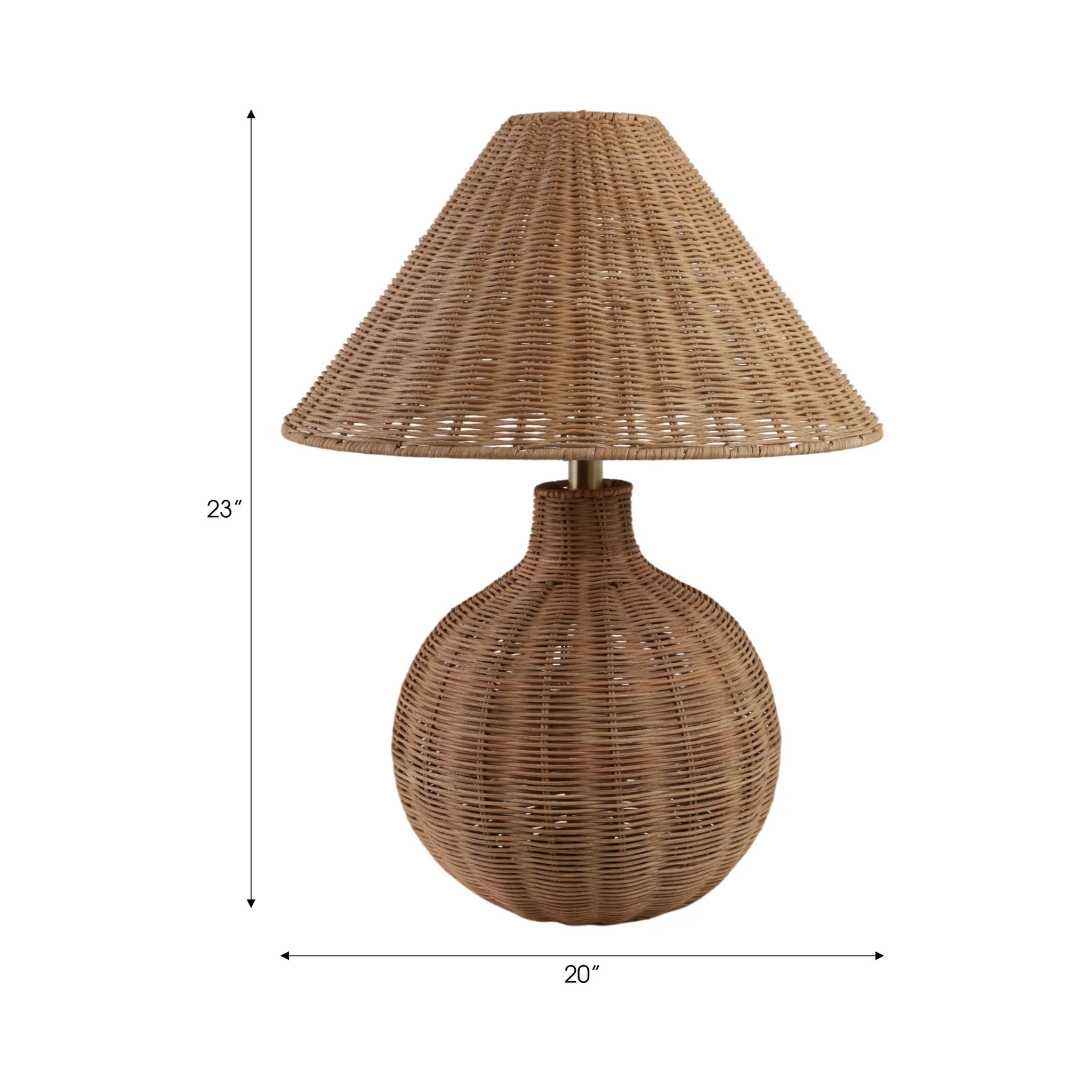 23x20" Woven Rattan Table Lamp, Natural - Image 6