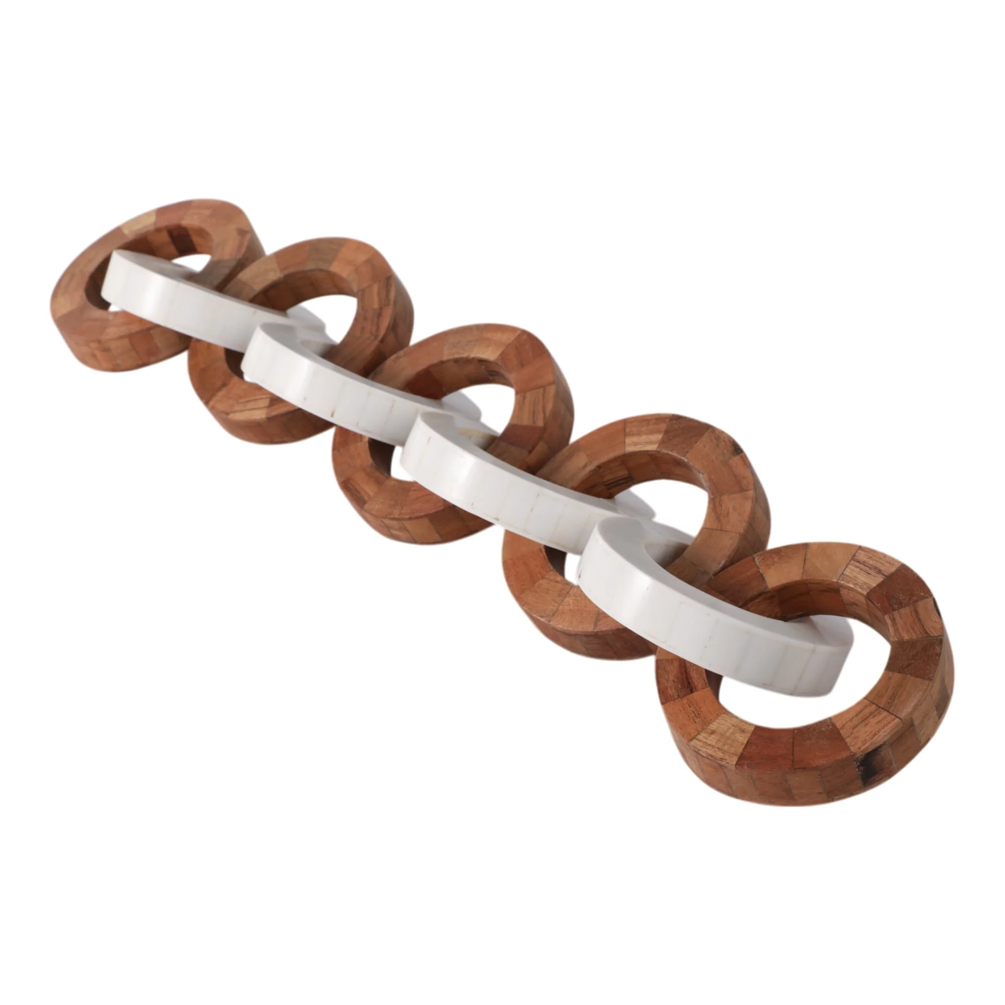 23x4" Wood And Resin Chain, Ivory/brown - Image 2