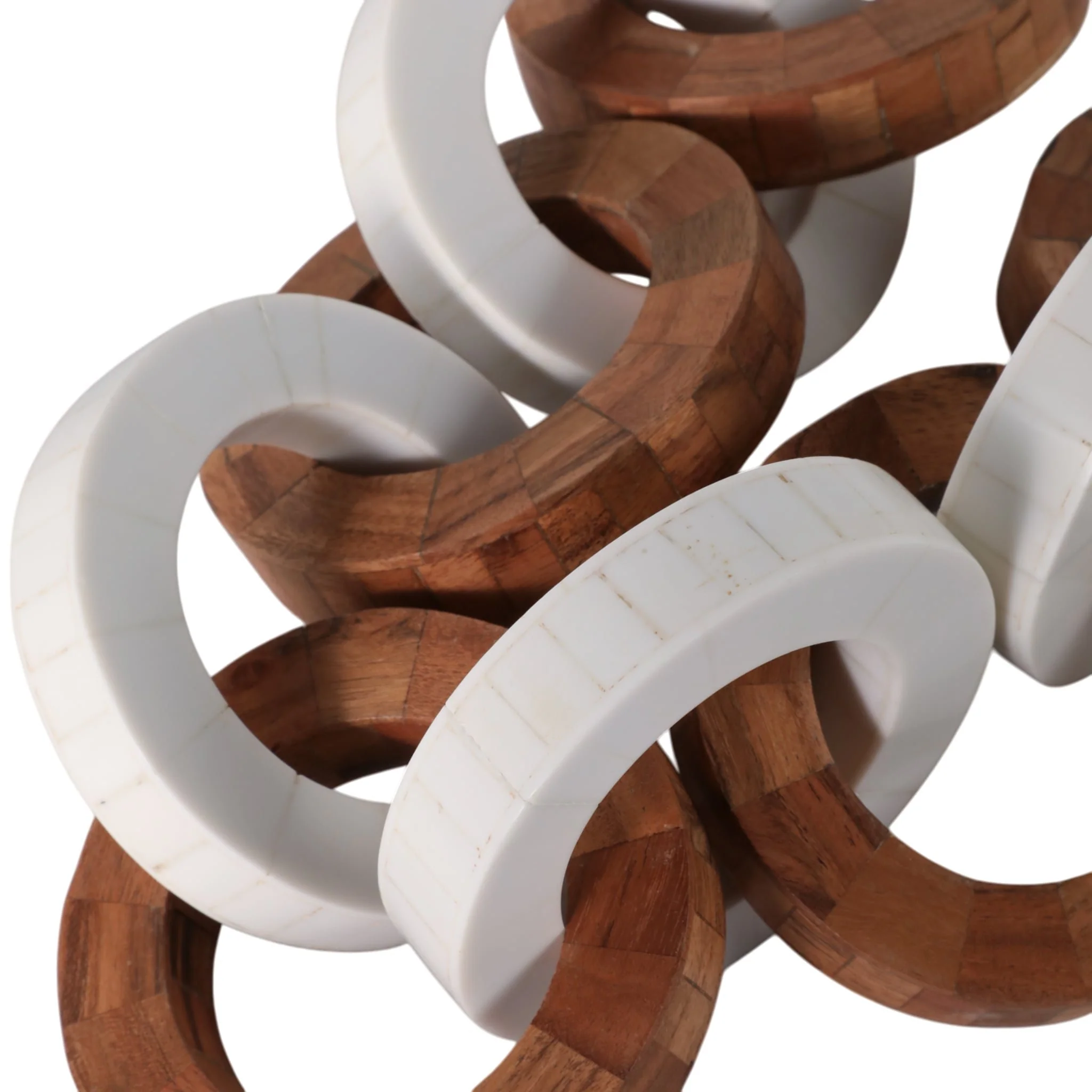 23x4" Wood And Resin Chain, Ivory/brown - Image 5