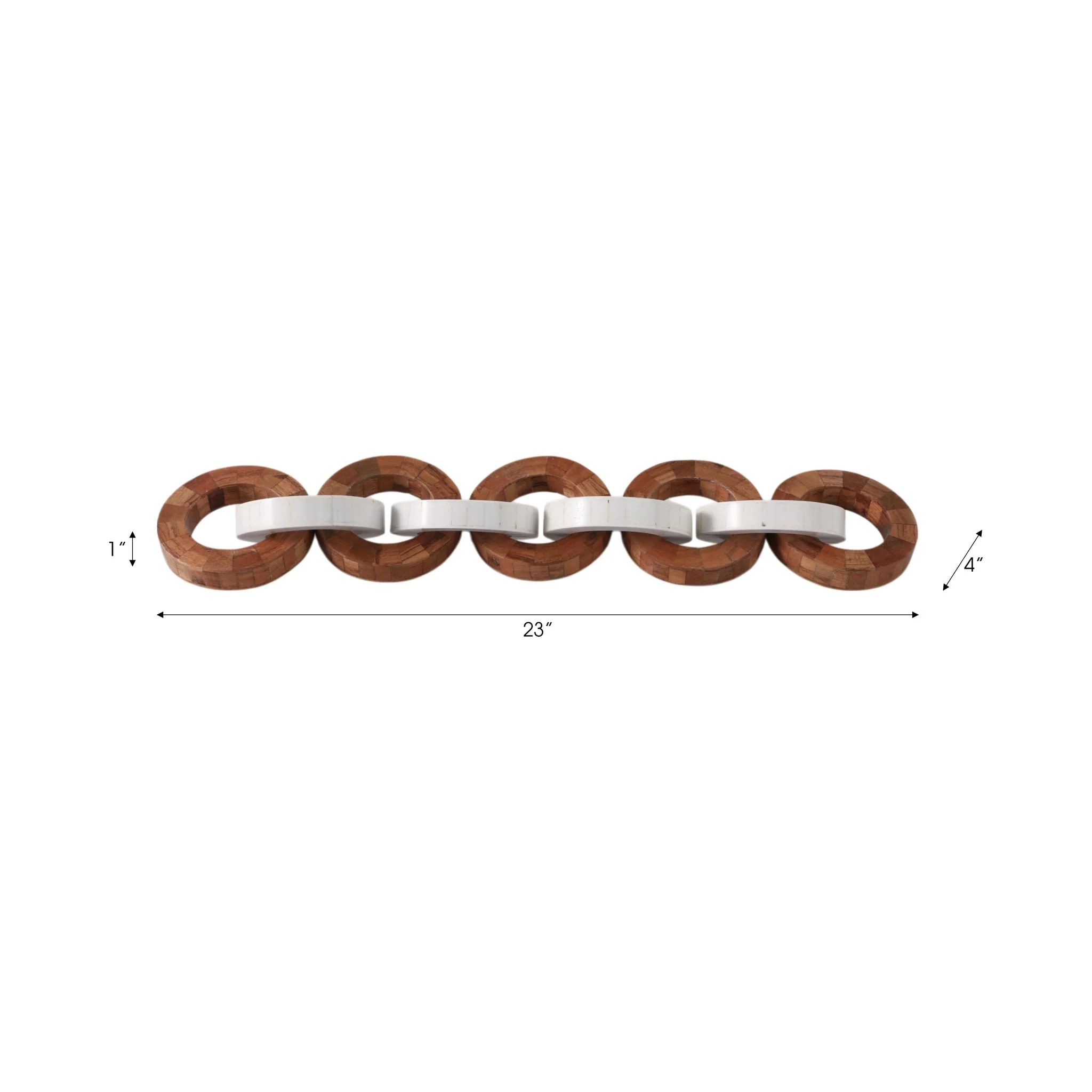 23x4" Wood And Resin Chain, Ivory/brown - Image 6