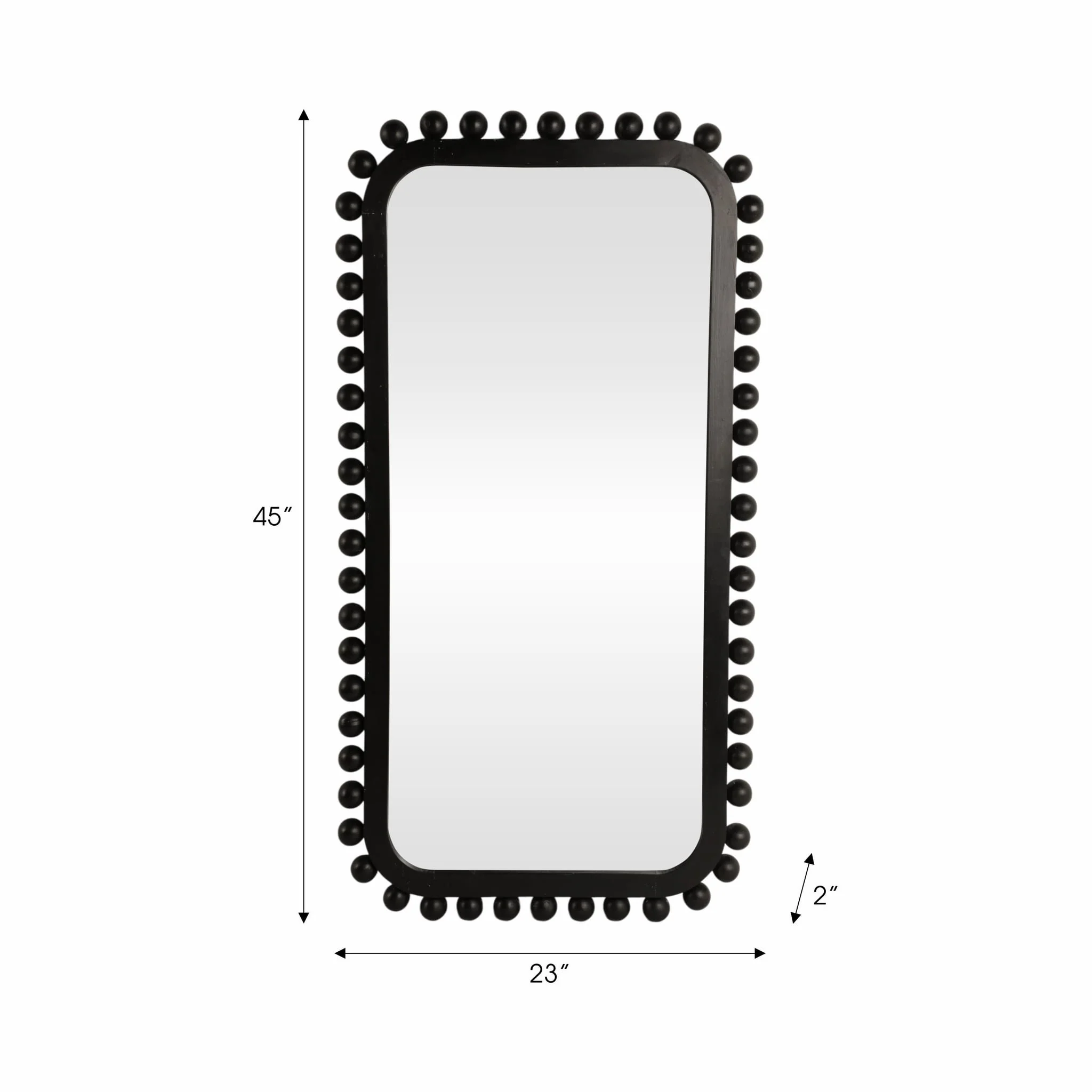 23x45" Knobby Rectangular Mirror, Black - Image 7