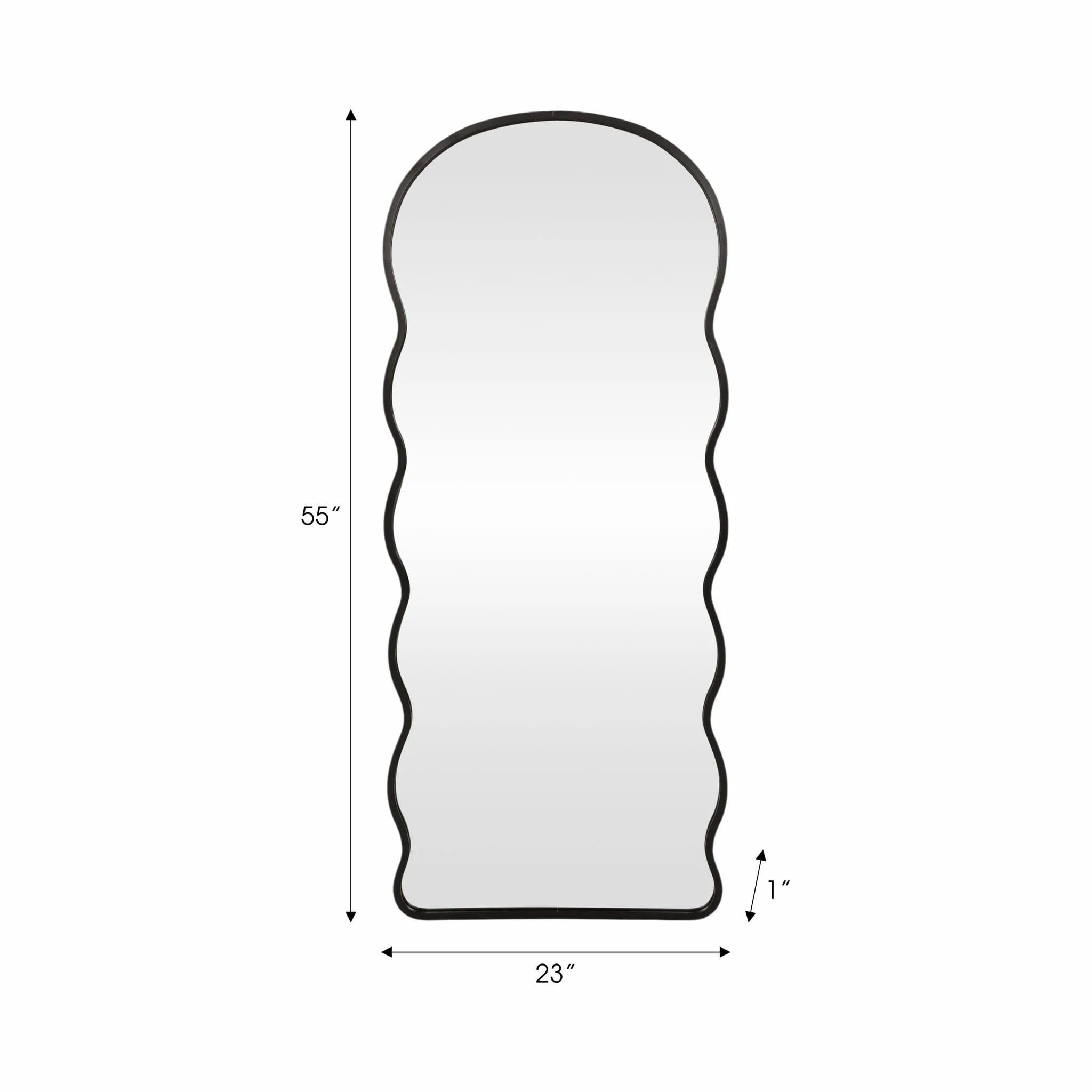 23x55" Curvy Edged Leaner Mirror, Black - Image 7