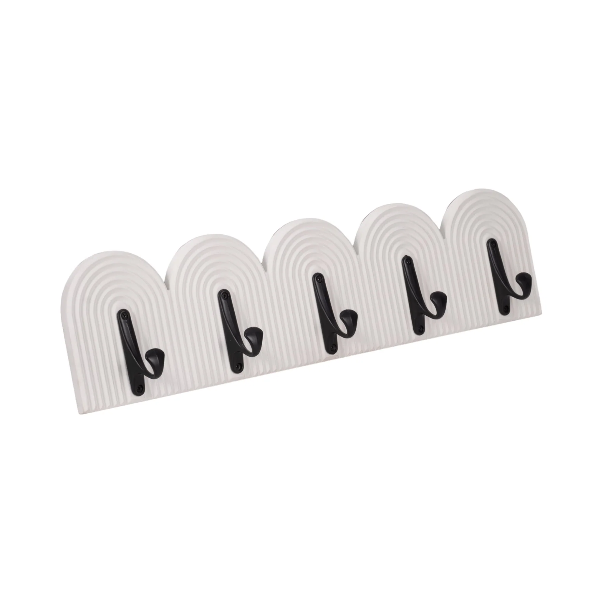 24" 5-arch Wall Hooks, White - Image 2