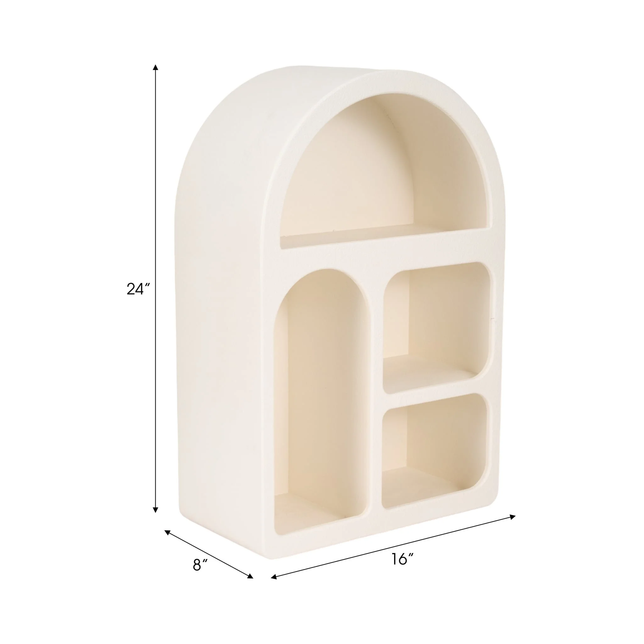 24" Arch Rough Finish Wall Shelf, White - Image 7