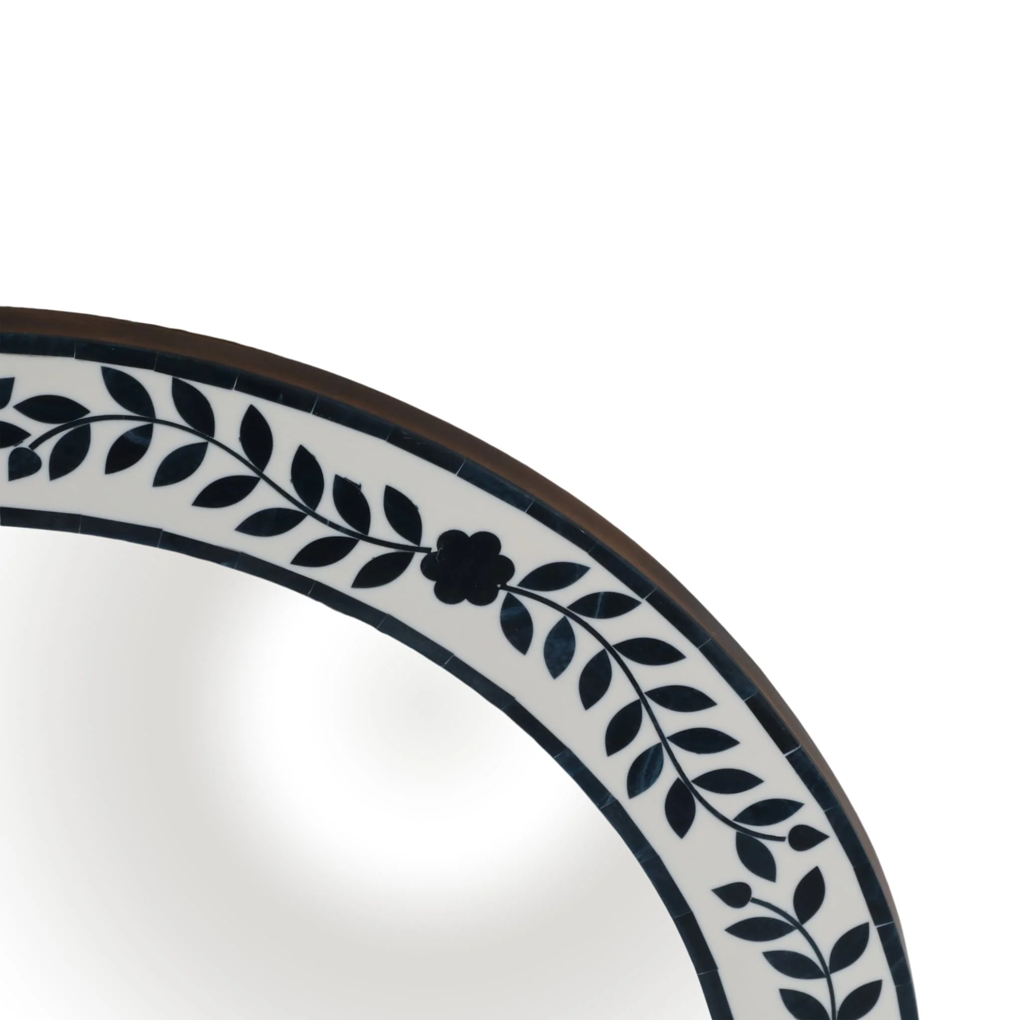 24" Blue Petals Resin Frame Mirror, White/blue - Image 5