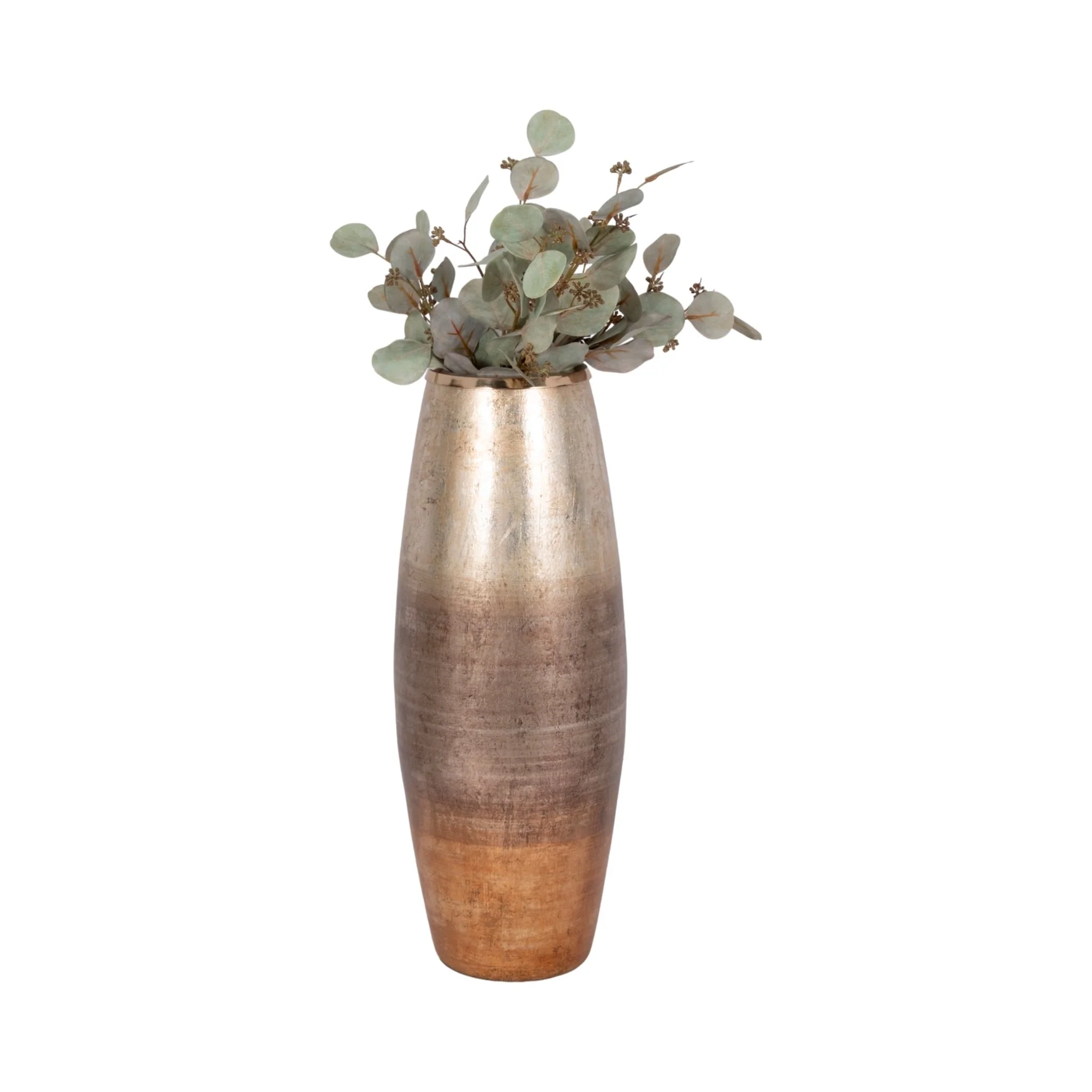 24" Curved Glass Vase Metallic Ombre Finish, Multi - Image 2