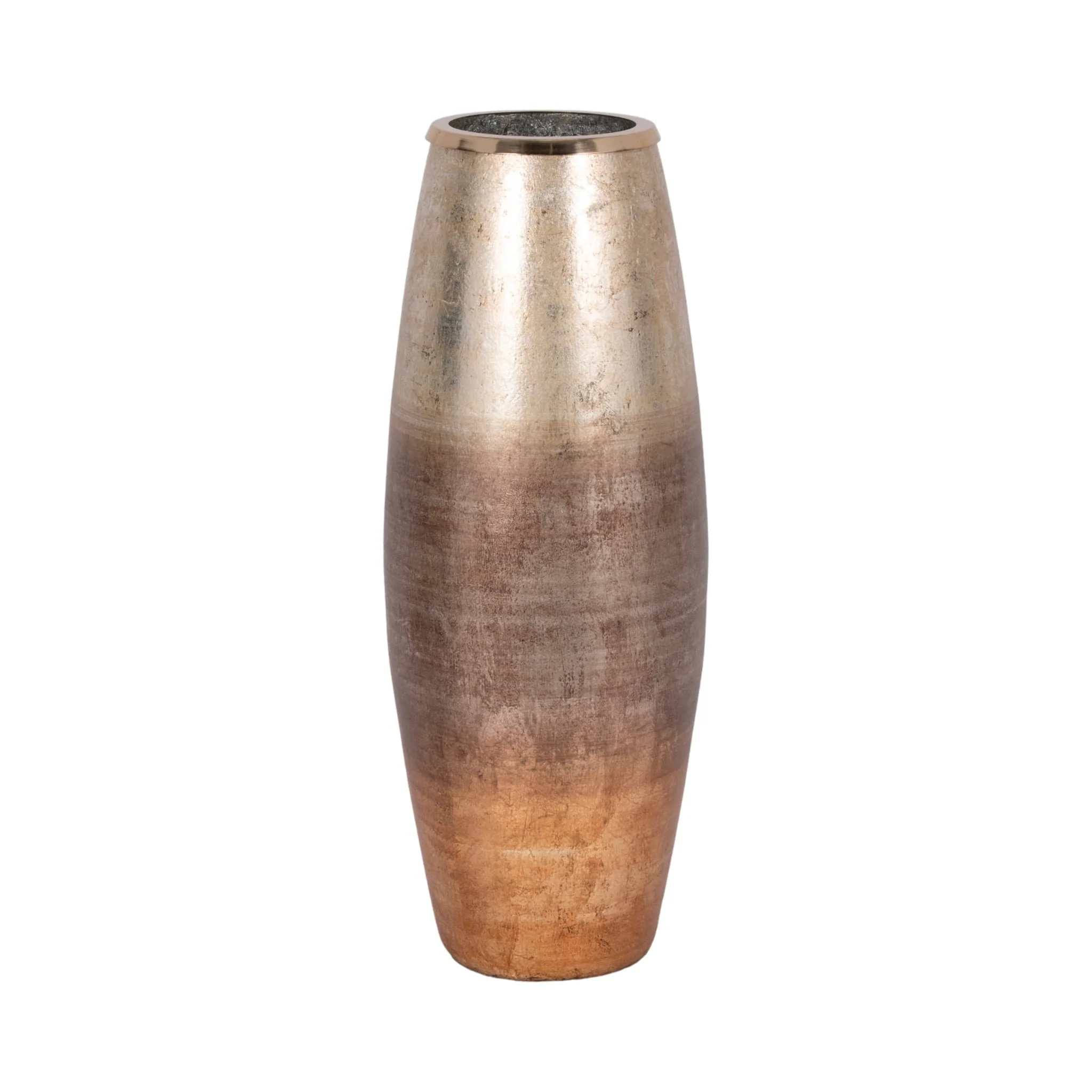 24" Curved Glass Vase Metallic Ombre Finish, Multi - Image 3