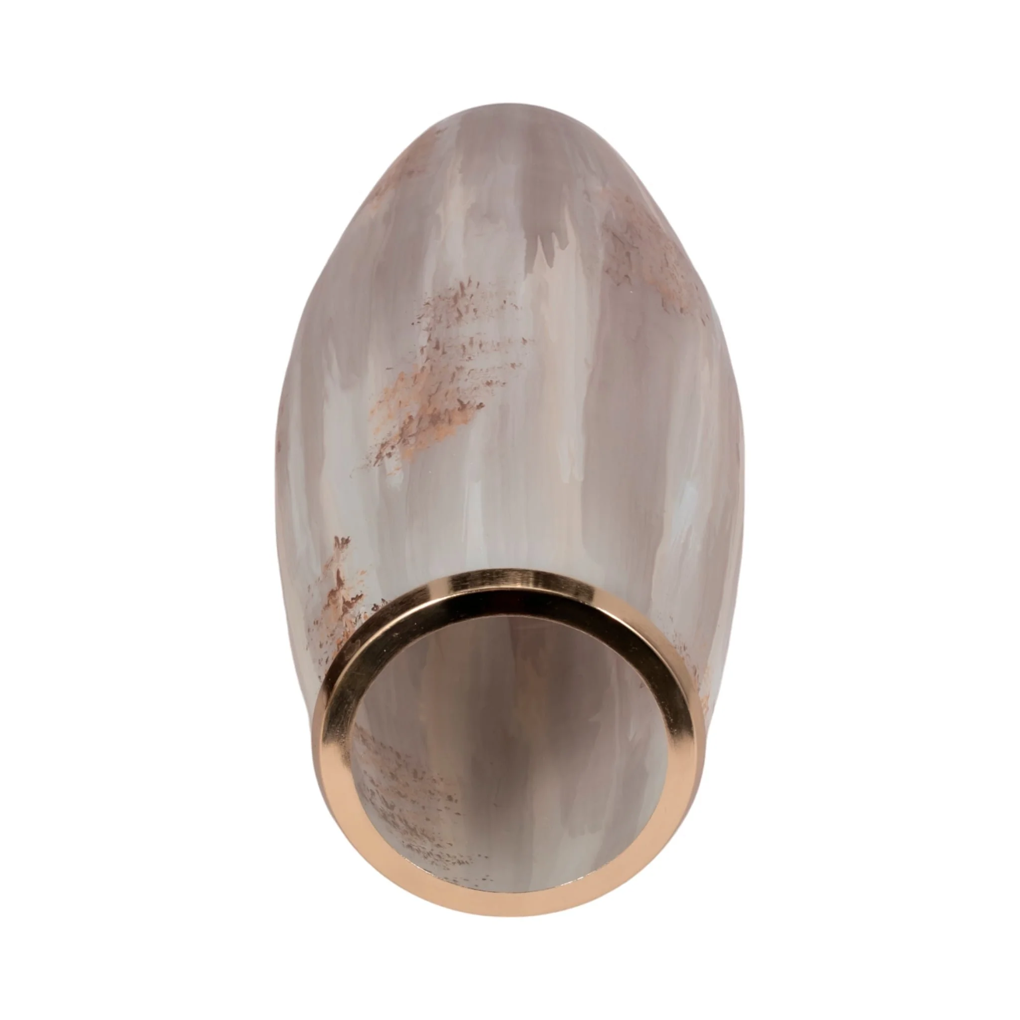 24" Curved Glass Vase Opal Finish, Ivory Multi - Image 5