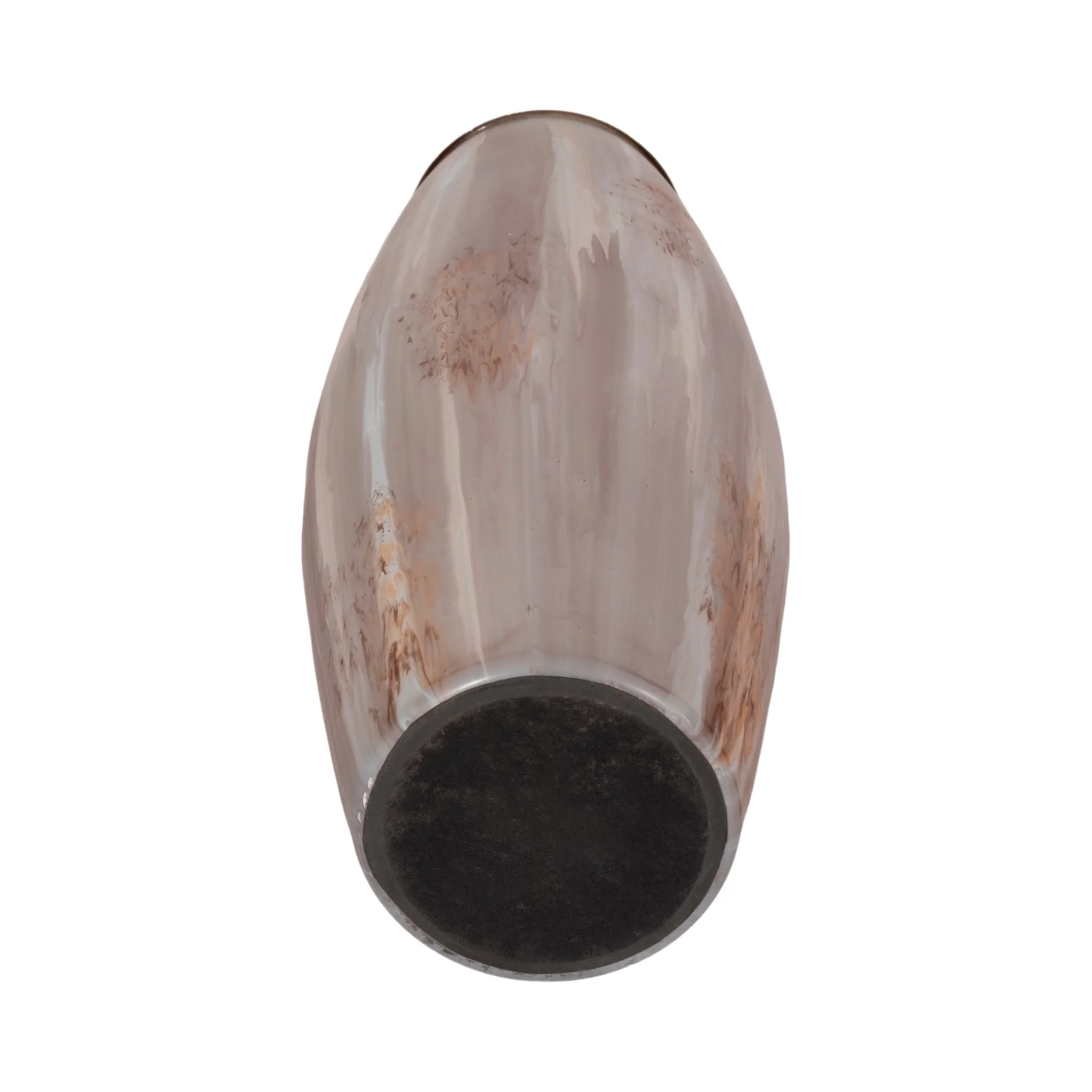 24" Curved Glass Vase Opal Finish, Ivory Multi - Image 6