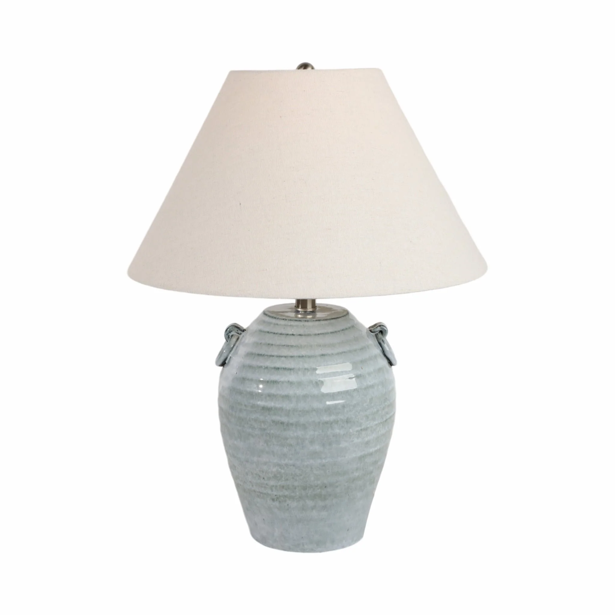 24" Jug Table Lamp With Handles Tapered Shade,blue - Image 2