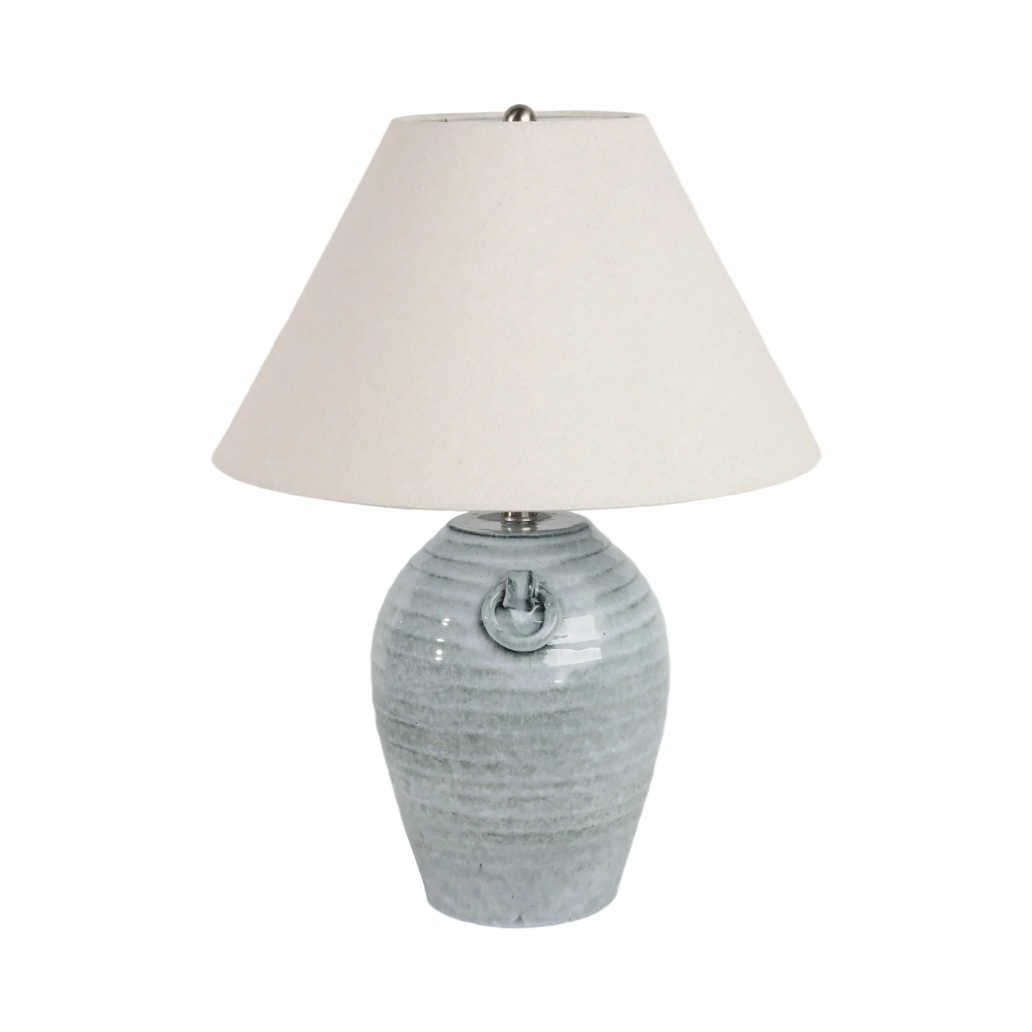 24" Jug Table Lamp With Handles Tapered Shade,blue - Image 4