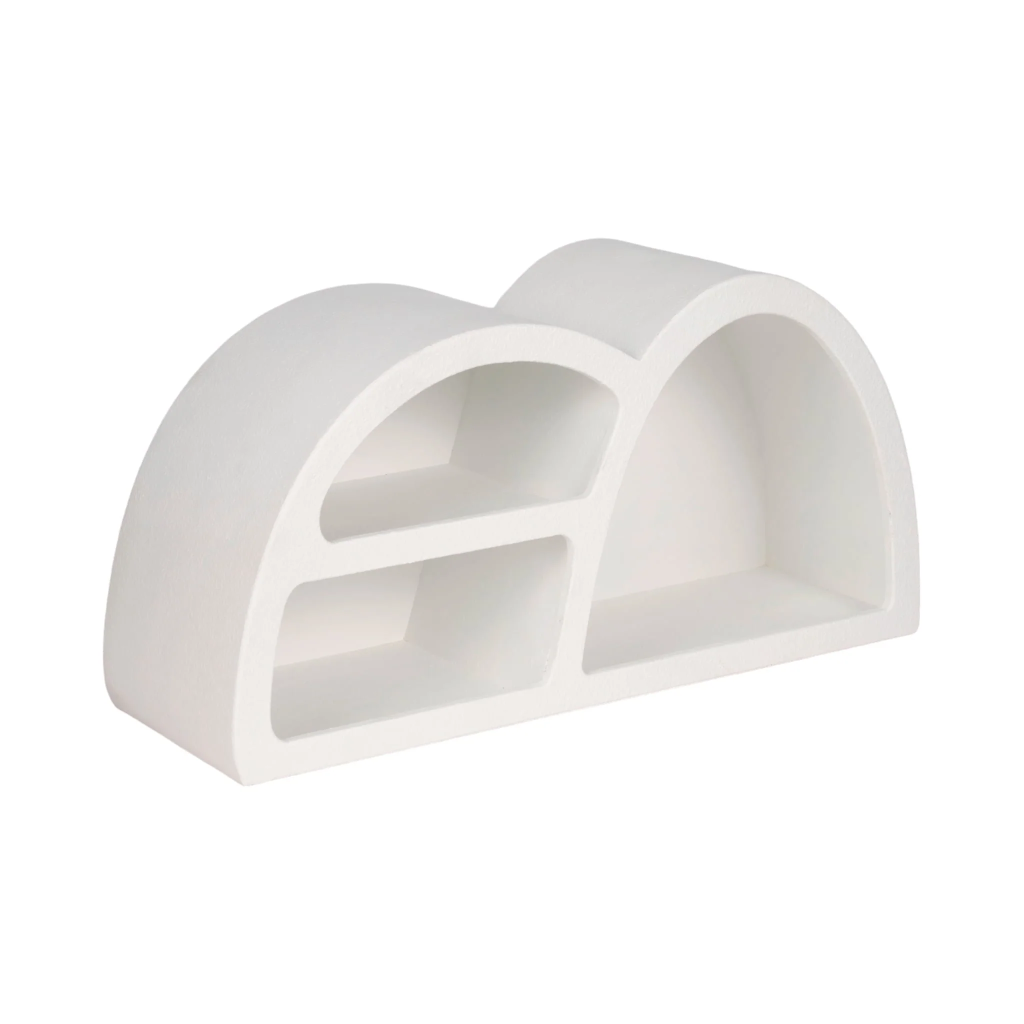 24" Long Curved 3-shelf Wall Storage, White - Image 2